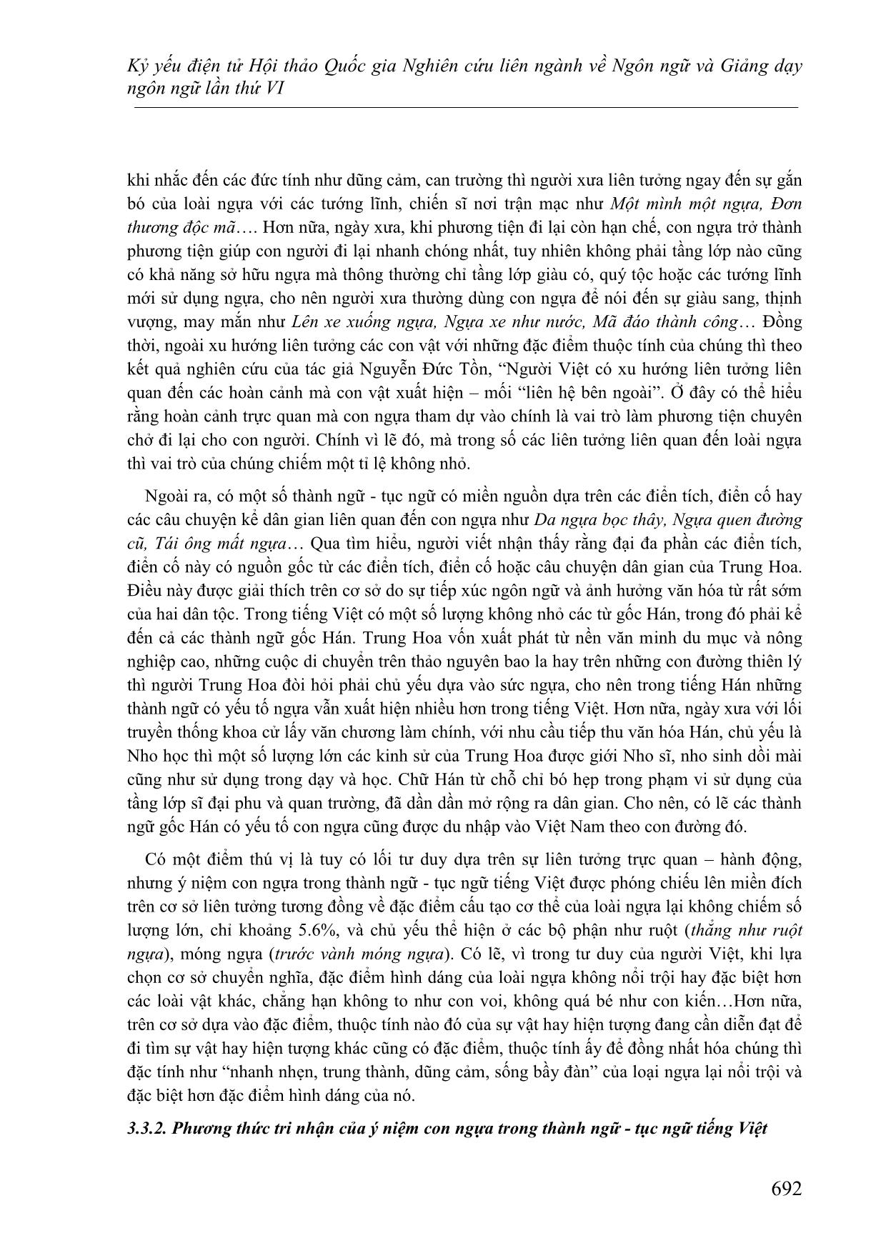 Một cách kiến giải về hình ảnh con ngựa trong thành ngữ-Tục ngữ Tiếng Việt dưới góc nhìn ngôn ngữ học tri nhận trang 6