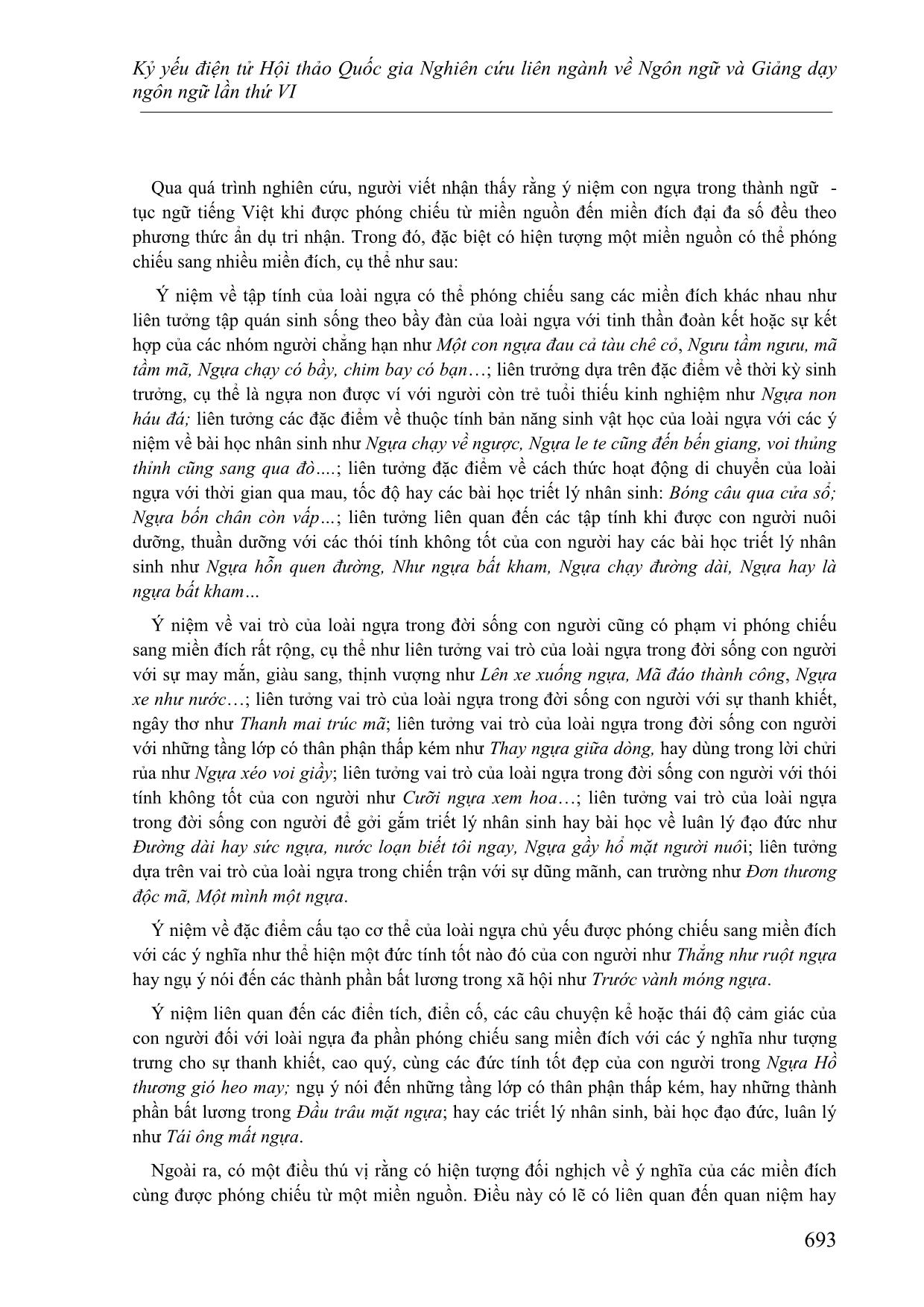 Một cách kiến giải về hình ảnh con ngựa trong thành ngữ-Tục ngữ Tiếng Việt dưới góc nhìn ngôn ngữ học tri nhận trang 7