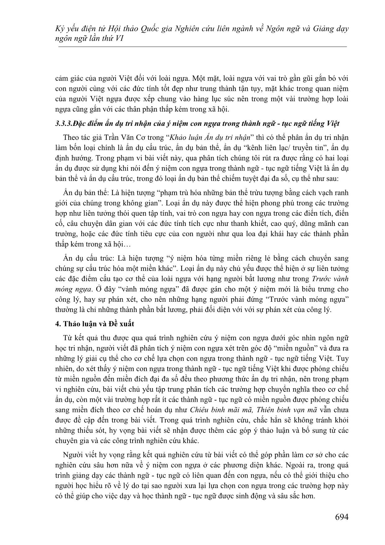 Một cách kiến giải về hình ảnh con ngựa trong thành ngữ-Tục ngữ Tiếng Việt dưới góc nhìn ngôn ngữ học tri nhận trang 8