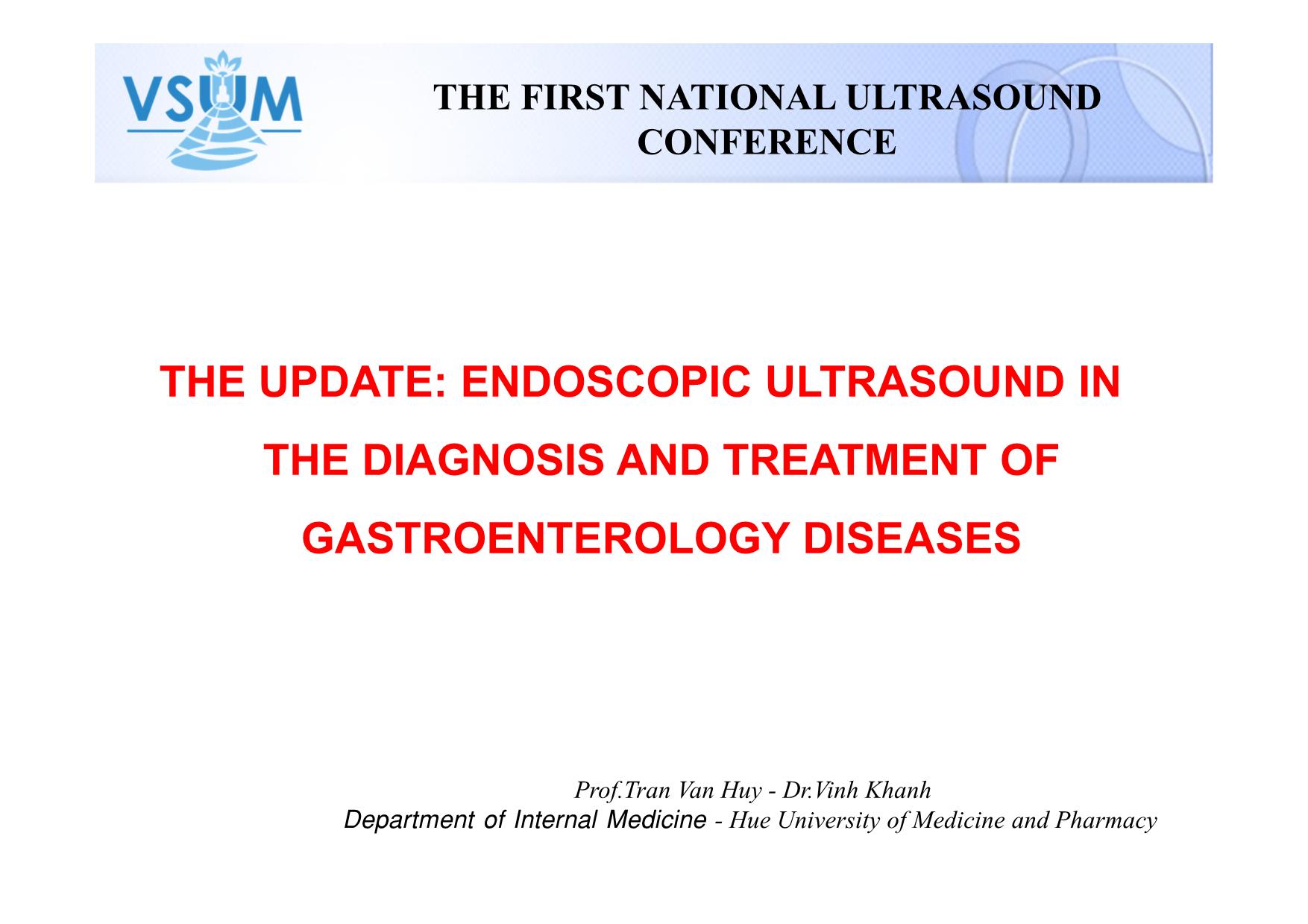 The update: endoscopic ultrasound in the diagnosis and treatment of gastroenterology disease trang 1
