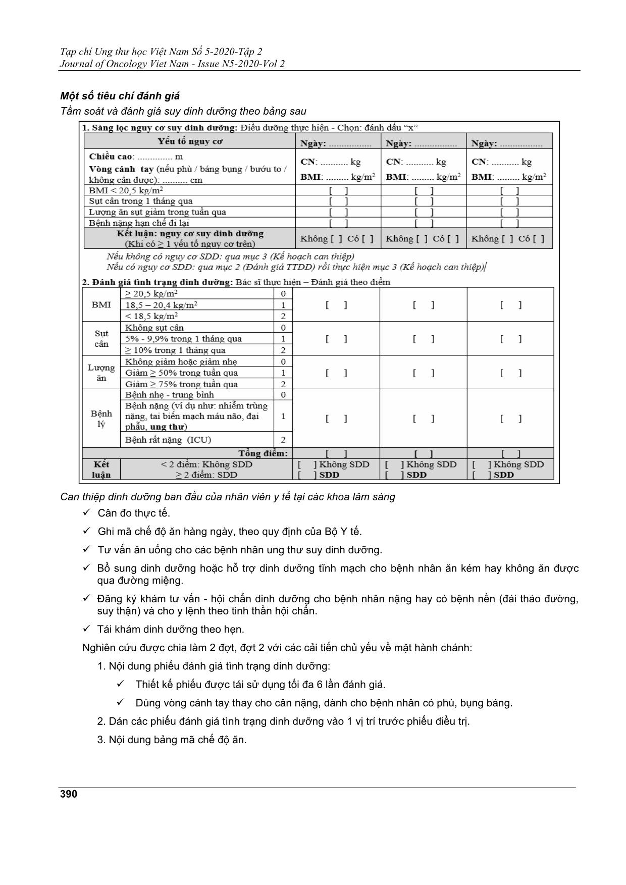 Hiện trạng đánh giá và can thiệp dinh dưỡng trên người bệnh nội trú tại bệnh viện ung bướu TP. Hồ Chí Minh năm 2020 trang 3
