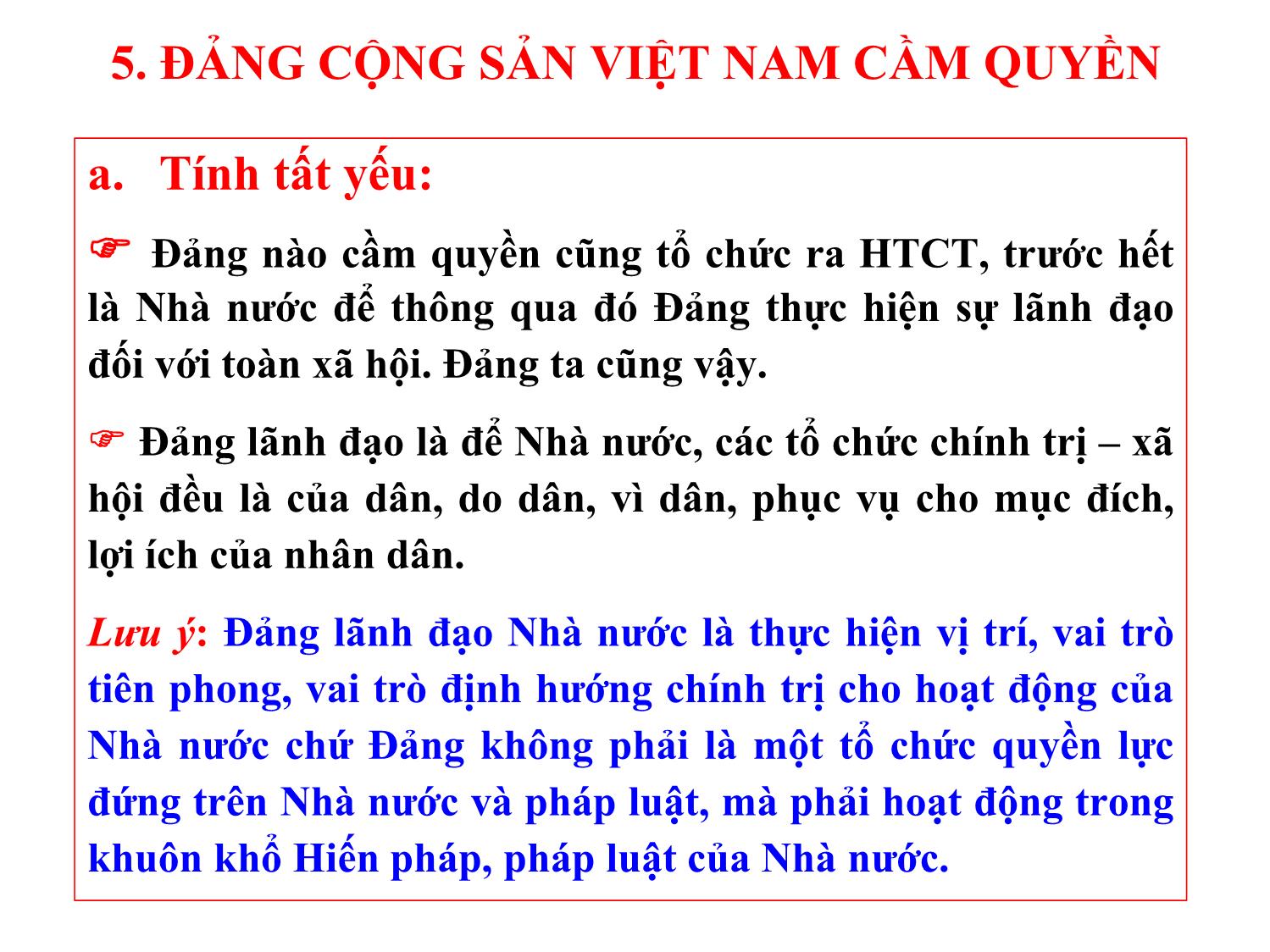 Bài giảng Đảng cầm quyền và phương thức lãnh đạo của Đảng - Nguyễn Xuân Phương trang 8