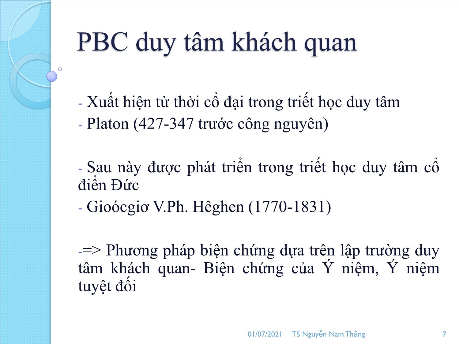 Bài giảng Phép biện chứng duy vật - Nguyễn Nam Thắng trang 7