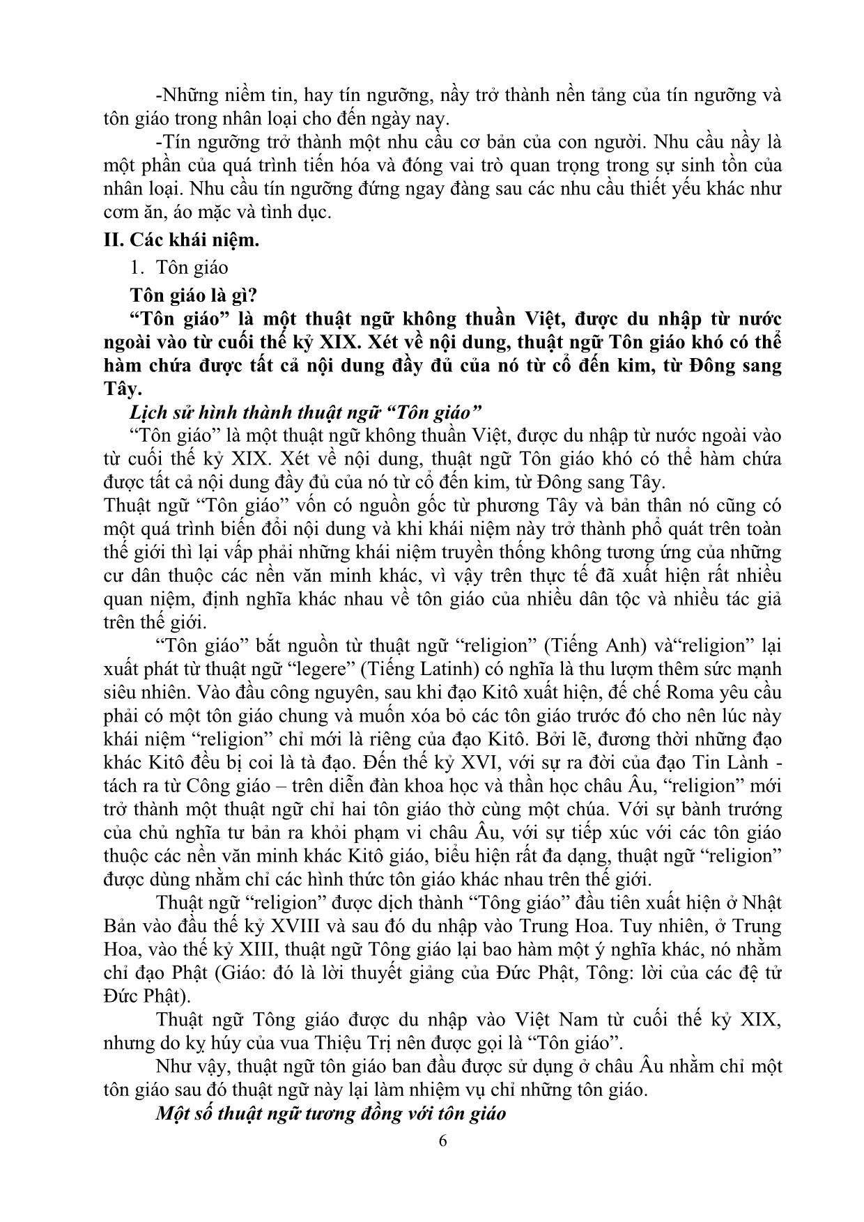Bài giảng Tôn giáo - Tín ngưỡng trang 6