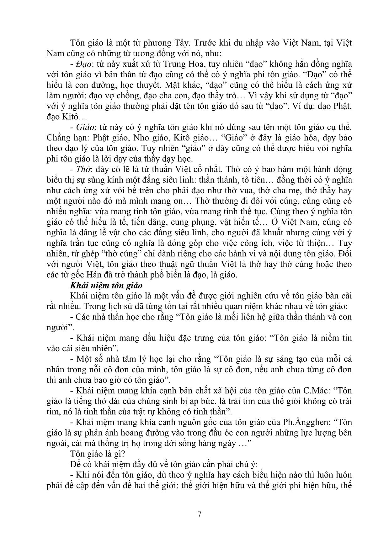 Bài giảng Tôn giáo - Tín ngưỡng trang 7
