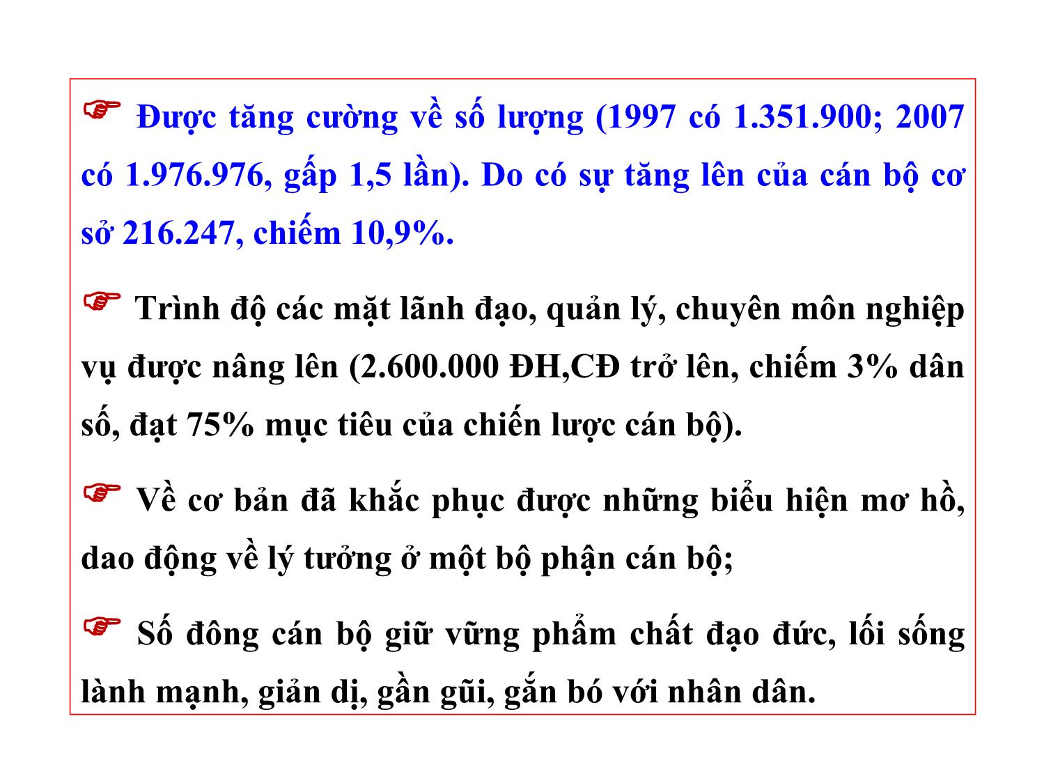 Bài giảng Xây dựng đội ngũ cán bộ - Nguyễn Xuân Phương trang 8