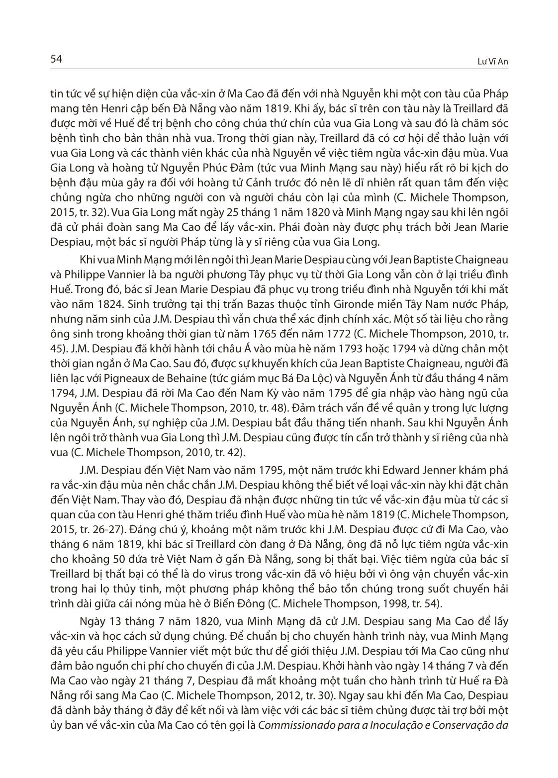 Bệnh đậu mùa ở Việt Nam thời Nguyễn và việc tiếp cận vắc-Xin đậu mùa của nhà Nguyễn vào đầu thế kỷ XIX trang 6