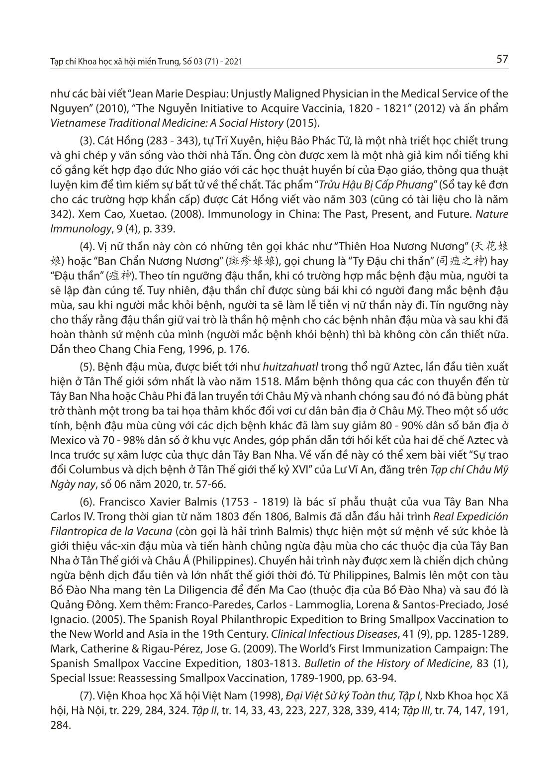 Bệnh đậu mùa ở Việt Nam thời Nguyễn và việc tiếp cận vắc-Xin đậu mùa của nhà Nguyễn vào đầu thế kỷ XIX trang 9