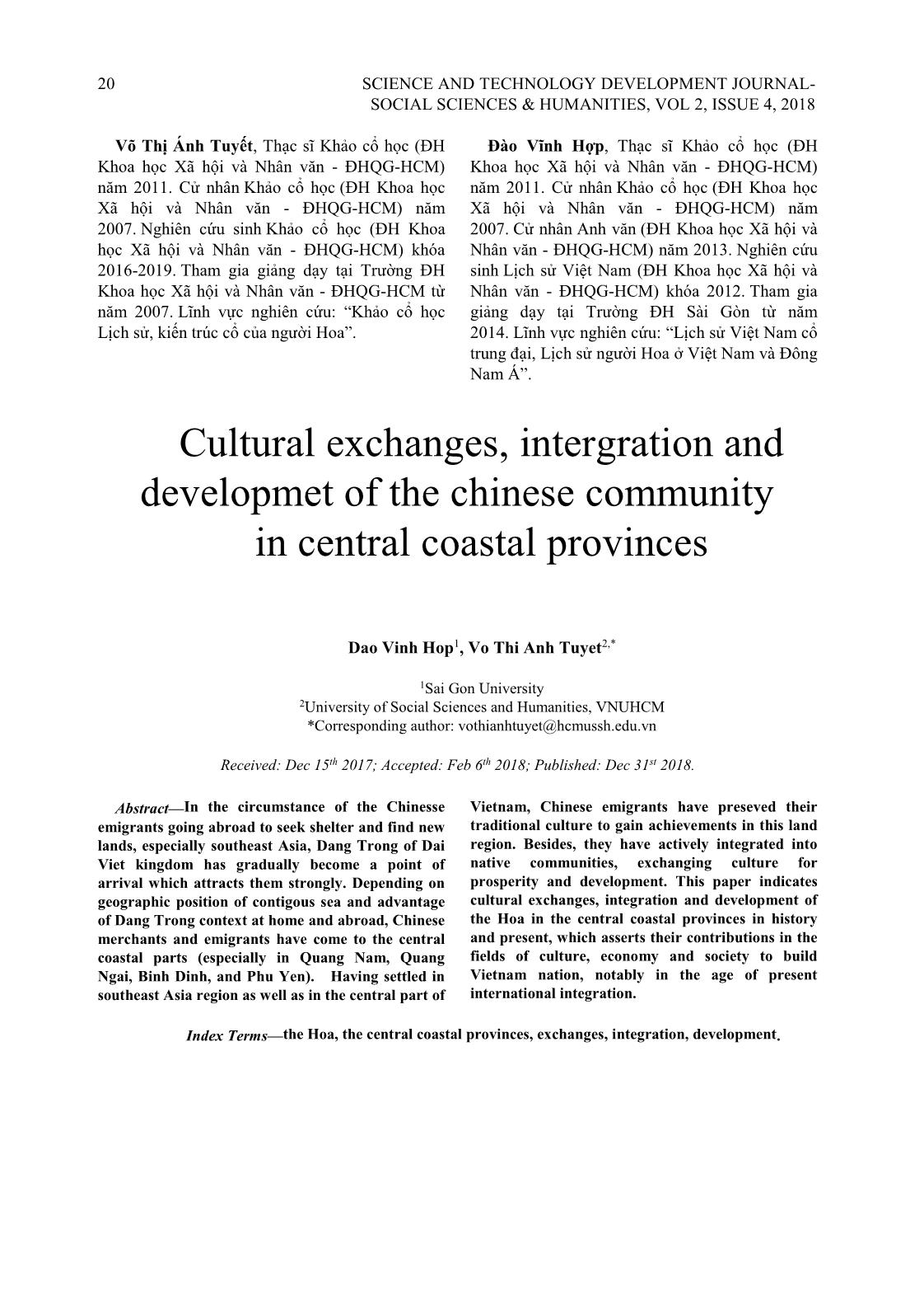 Cộng đồng người Hoa ven biển miền Trung trong giao lưu văn hóa, hội nhập và phát triển trang 10