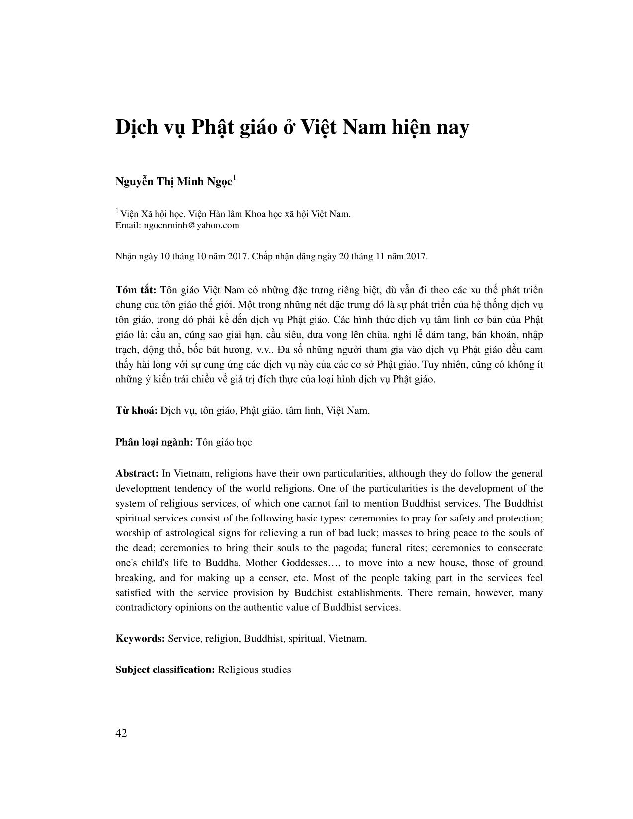 Dịch vụ Phật giáo ở Việt Nam hiện nay trang 1