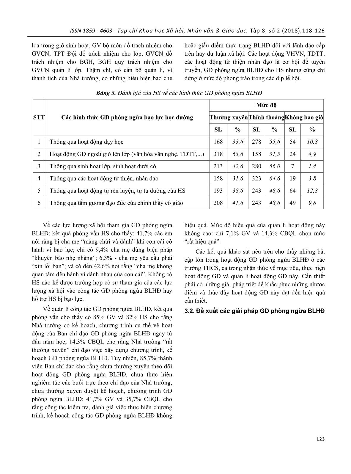 Giáo dục phòng ngừa bạo lực học đường cho học sinh trung học cơ sở: thực trạng và giải pháp (nghiên cứu tại các trường THCS quận Hải châu thành phố Đà Nẵng) trang 6