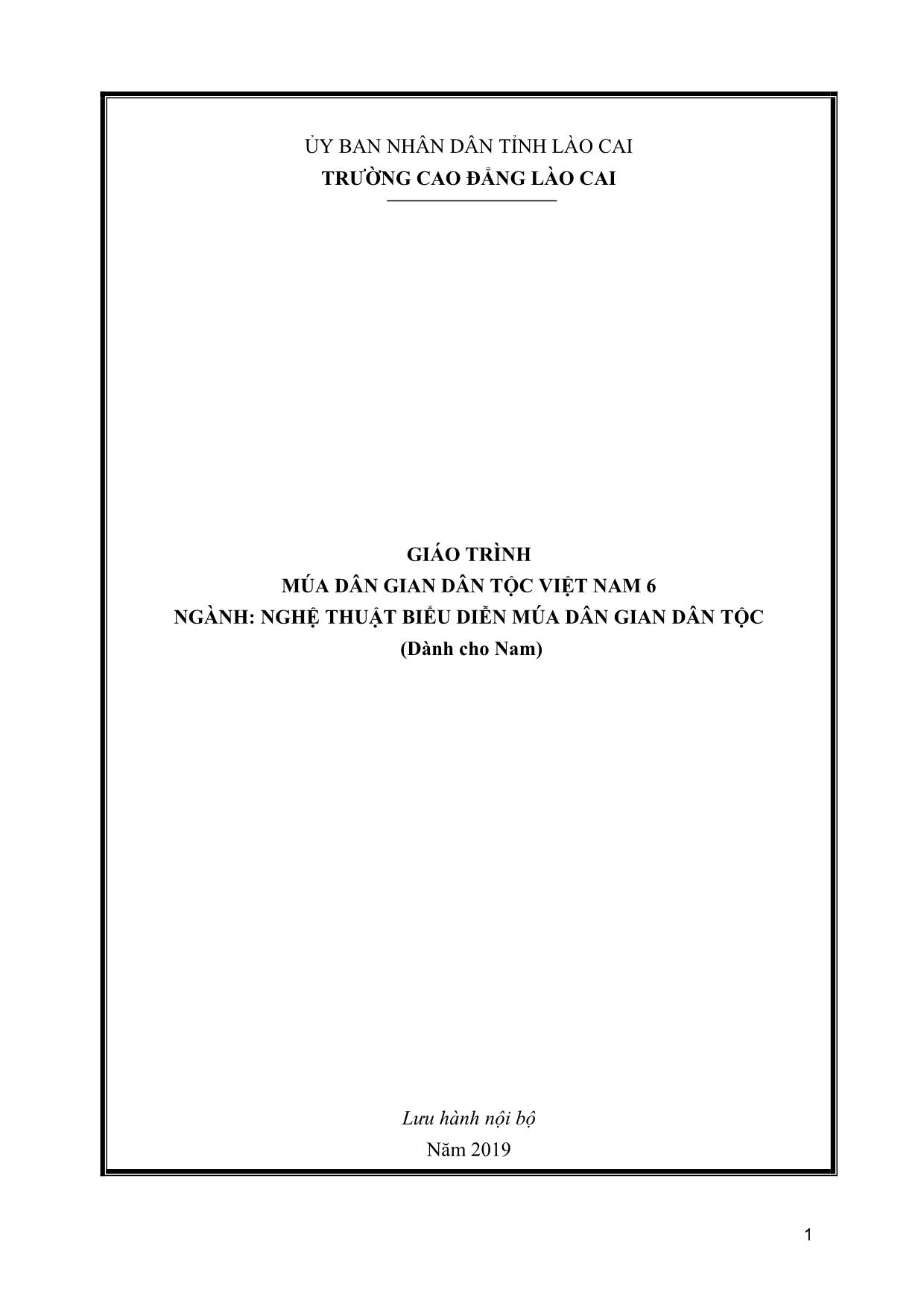 Giáo trình Múa dân gian dân tộc Việt Nam 6 trang 1