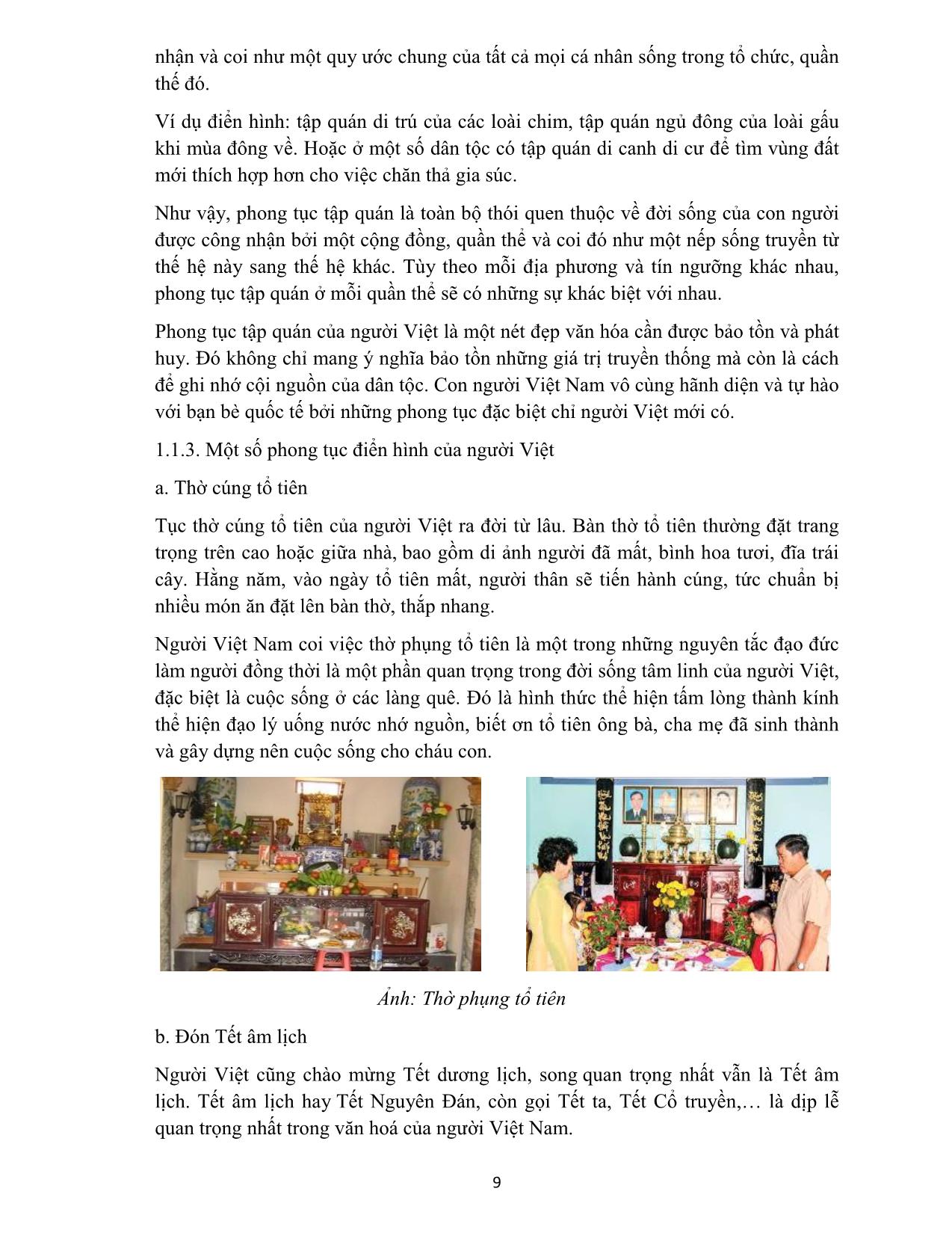 Giáo trình Phong tục tập quán và lễ hội Việt Nam trang 8