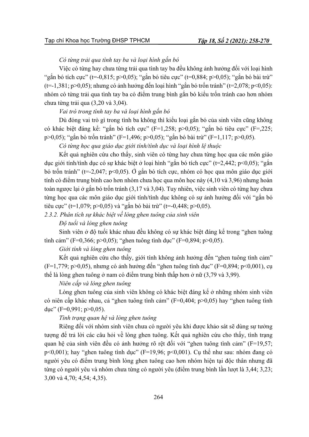Lòng ghen tuông trong tình yêu nam nữ với loại hình gắn bó của sinh viên Việt Nam trang 7