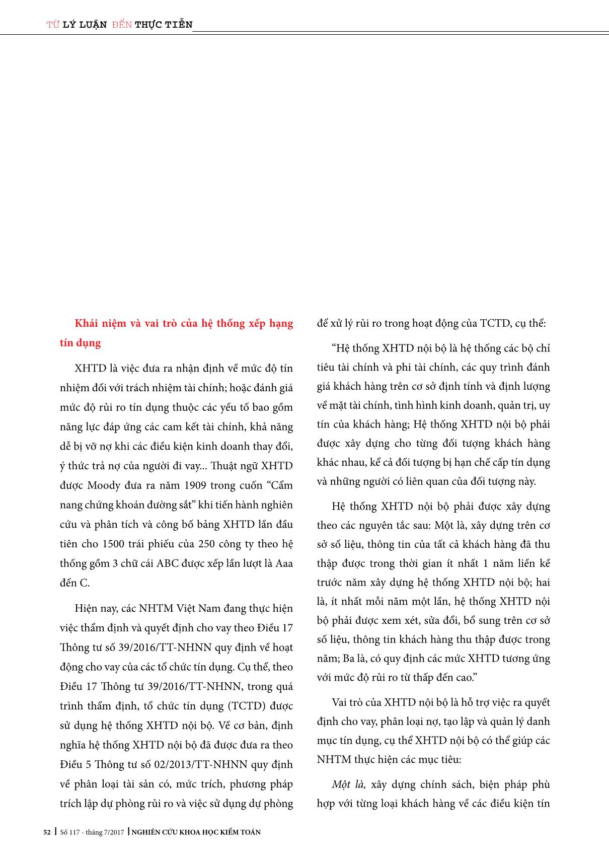 Tổng quan mô hình xếp hạng tín dụng nội bộ cho Khách hàng doanh nghiệp tại Việt Nam trang 2