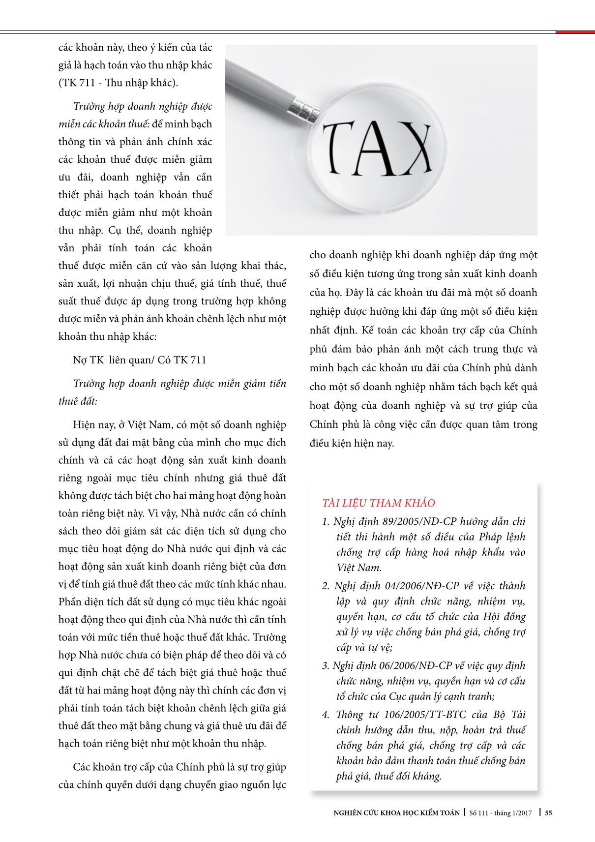 Ưu đãi thuế và ho trợ lãi cho vay vốn: Kế toán các khoản trợ cấp của chính phủ: trang 6