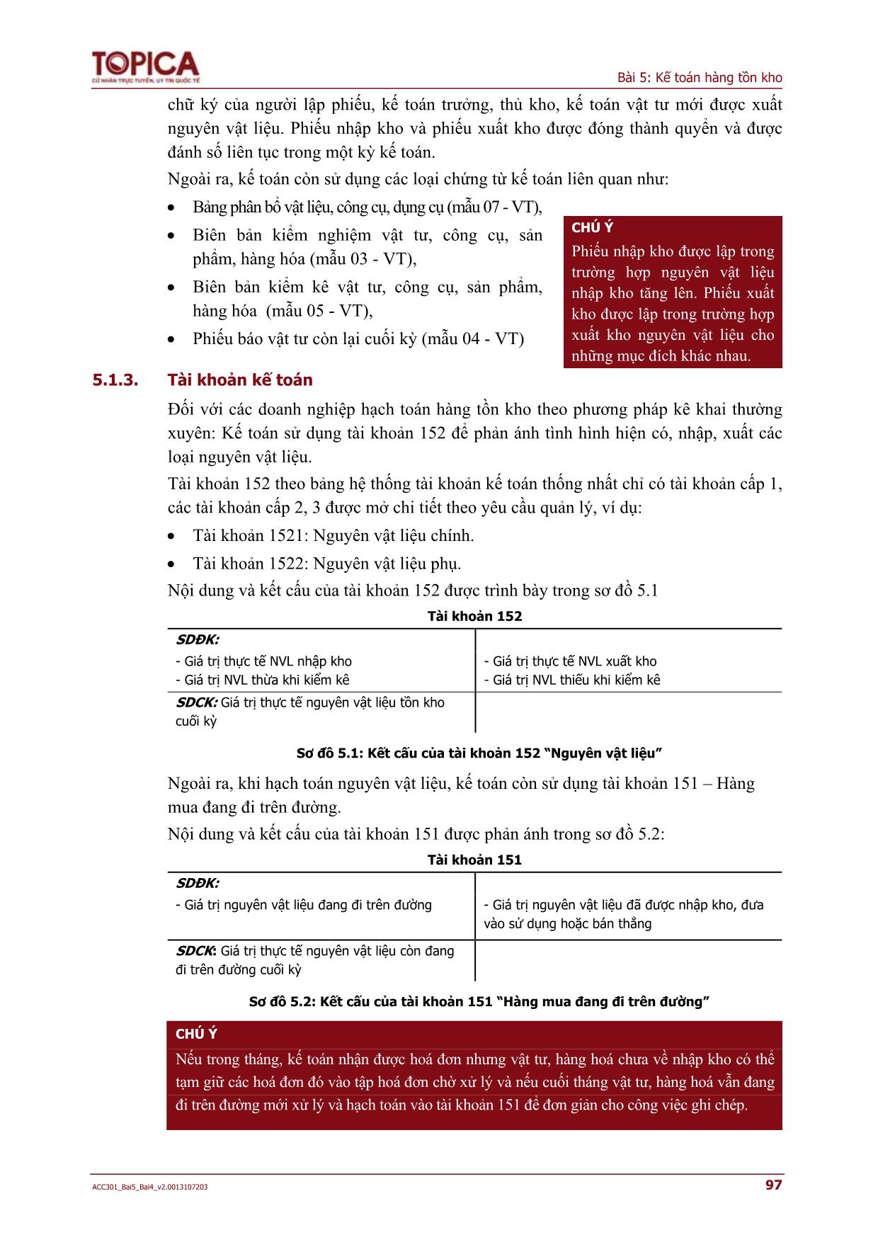 Kế toán, kiểm toán - Bài 5: Kế toán hàng tồn kho trang 9