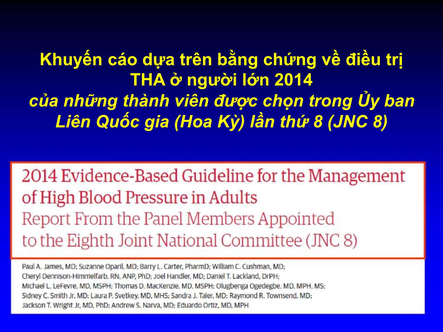 Cập nhật điều trị tăng huyết áp qua các khuyến cáo trang 9
