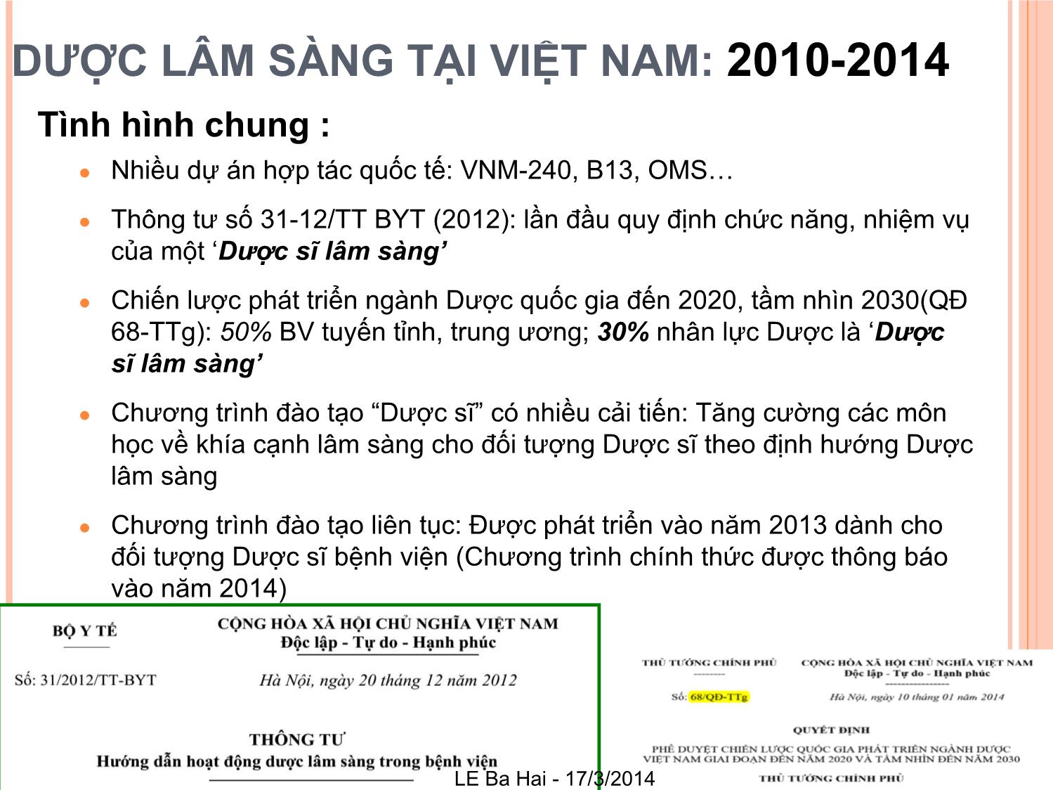 Dược lâm sàng tại bệnh viện Việt Nam: Khảo sát về những dịch vụ đang được triển khai của dược lâm sàng và cơ hội phát triển trang 4