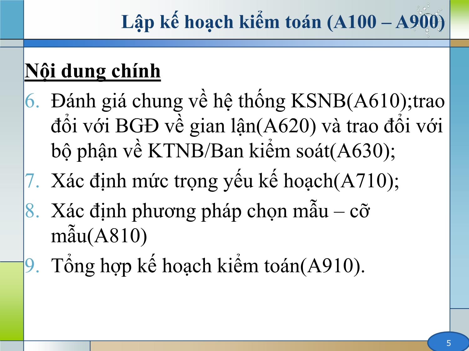 Kiểm toán (phần 2) - Chương 1: Lập kế hoạch kiểm toán (A100 – A900) trang 5