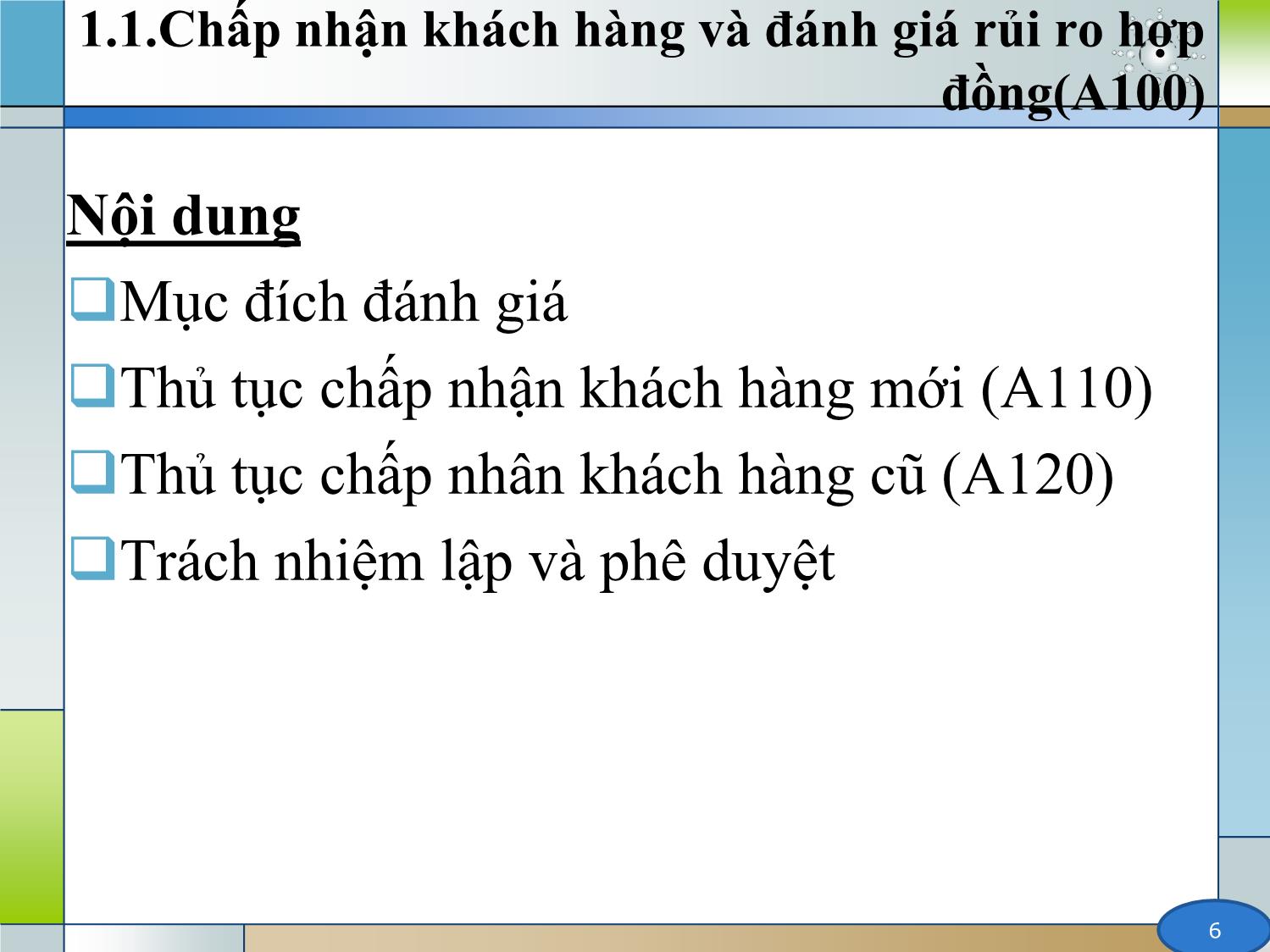 Kiểm toán (phần 2) - Chương 1: Lập kế hoạch kiểm toán (A100 – A900) trang 6