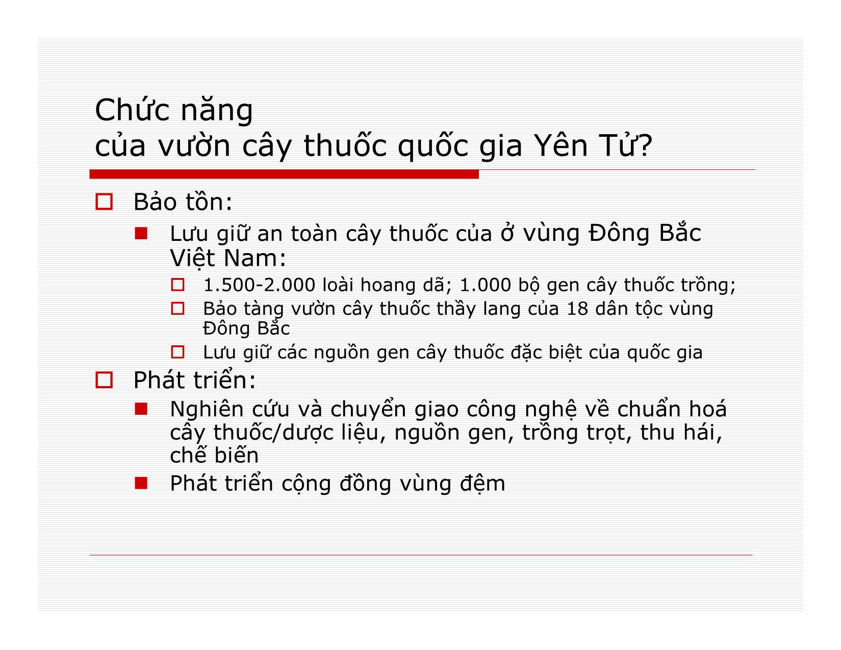 Đề án Vườn cây thuốc Quốc gia Yên Tử trang 4