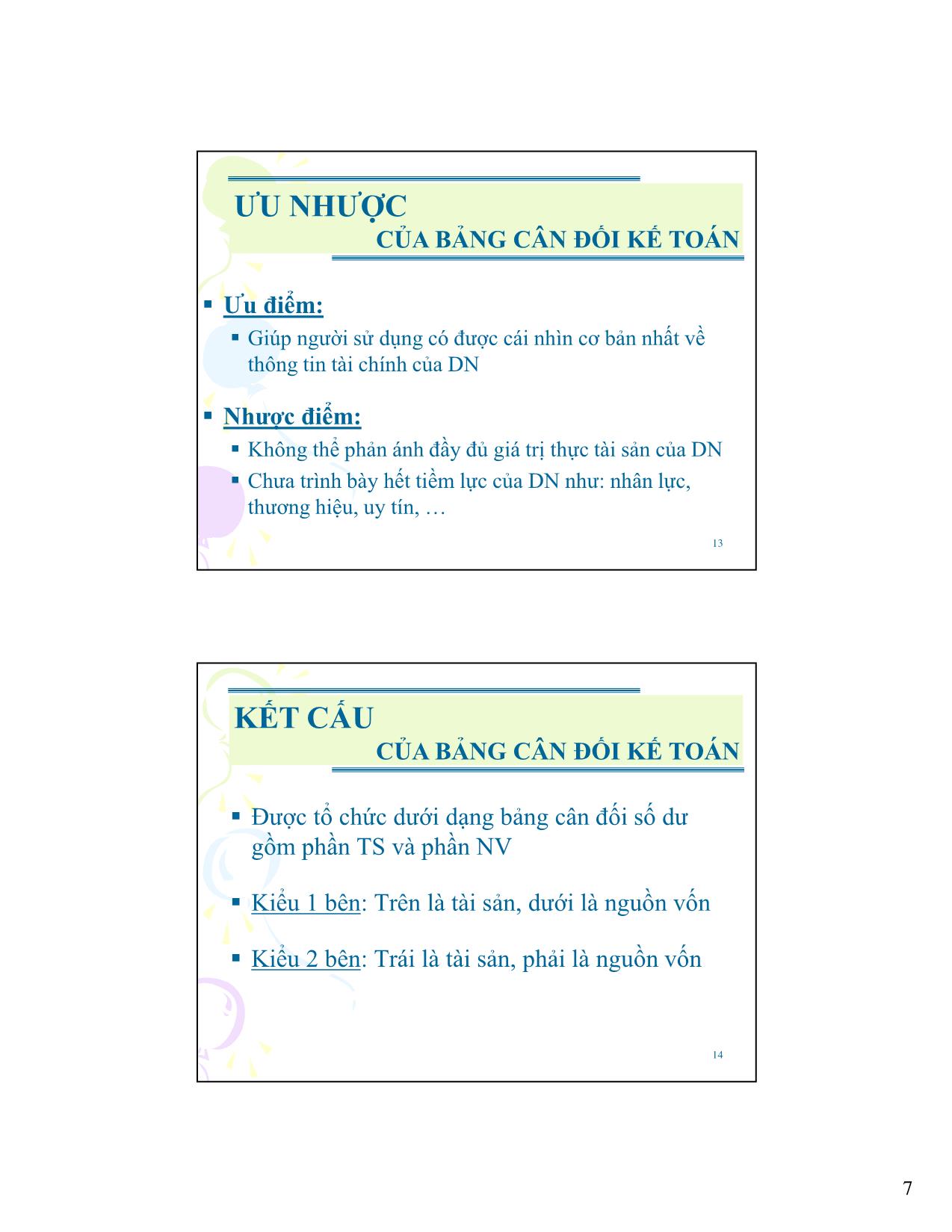 Kế toán Báo cáo tài chính - Tổng quan về báo cáo tài chính Báo cáo tài chính trang 7