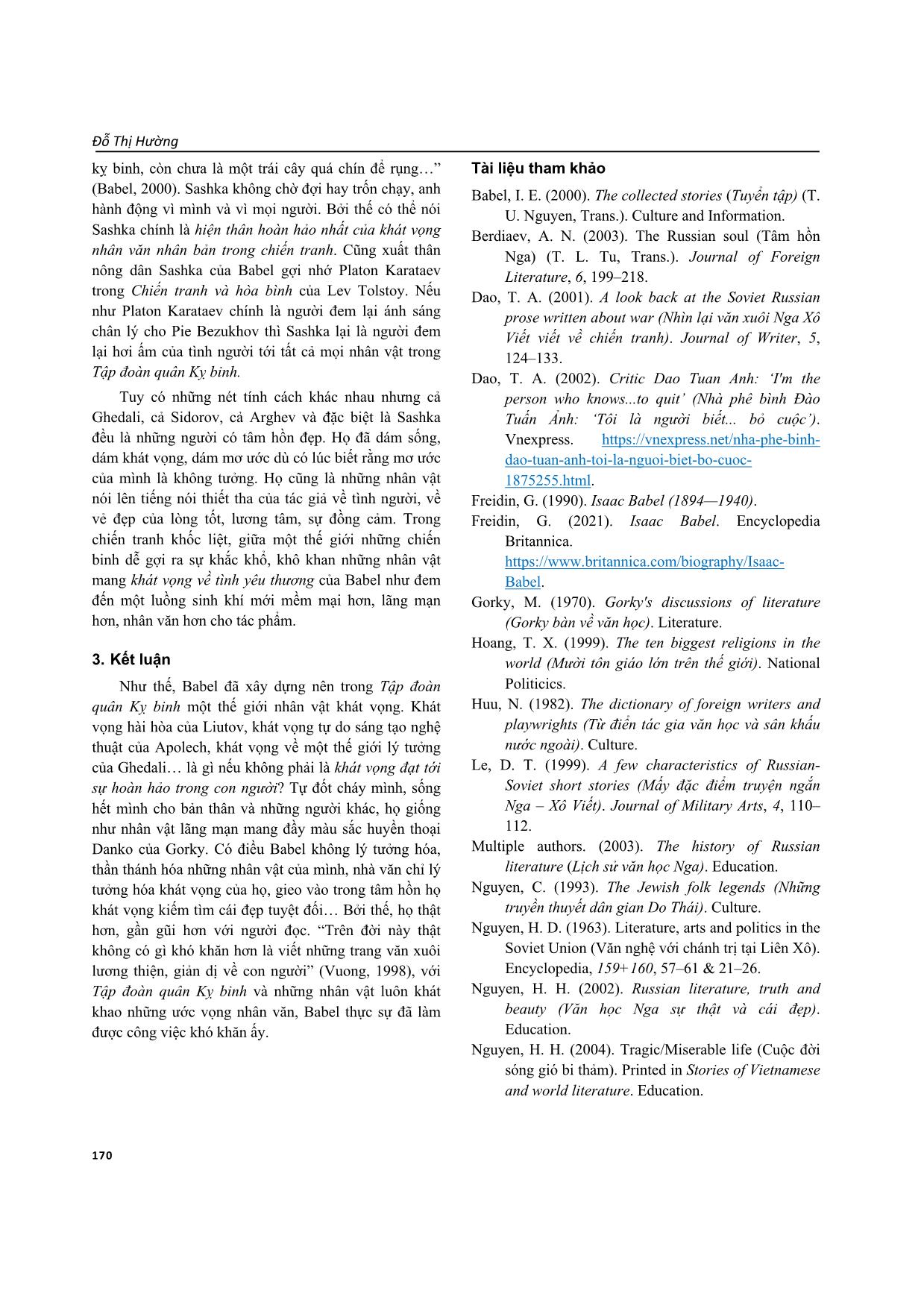 Những khát vọng nhân văn trong Tập đoàn quân Kỵ binh của Isaac Babel trang 8