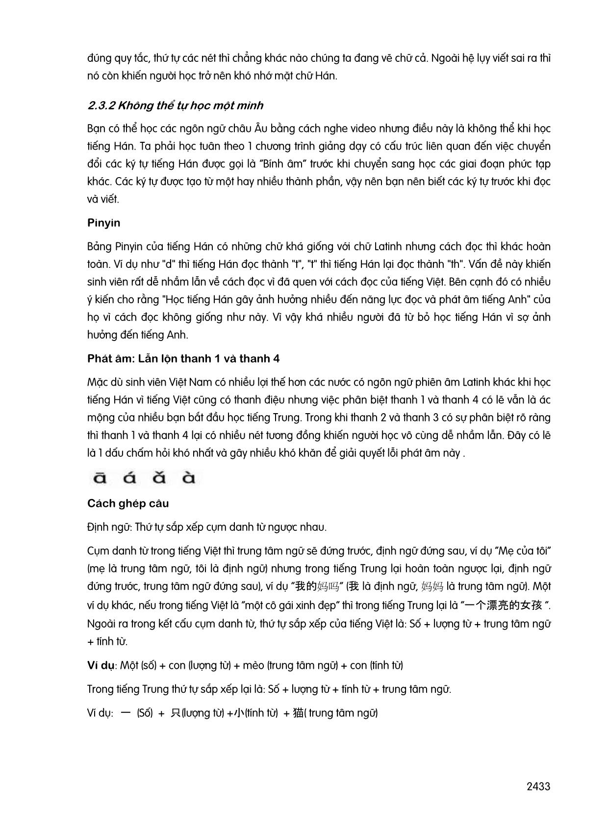 Những thuận lợi và khó khăn của sinh viên Việt Nam khi học tiếng Hán trang 4