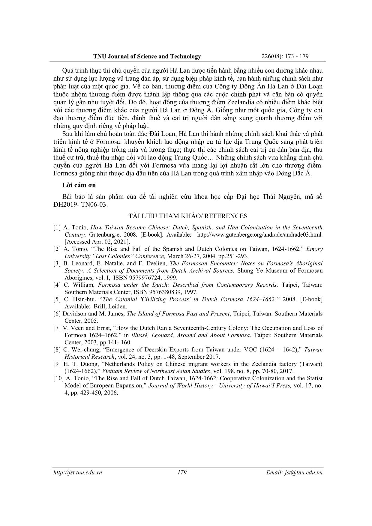 Quá trình xác lập chủ quyền của Công ty Đông Ấn Hà Lan (VOC) ở Đài Loan (1624-1662) trang 7