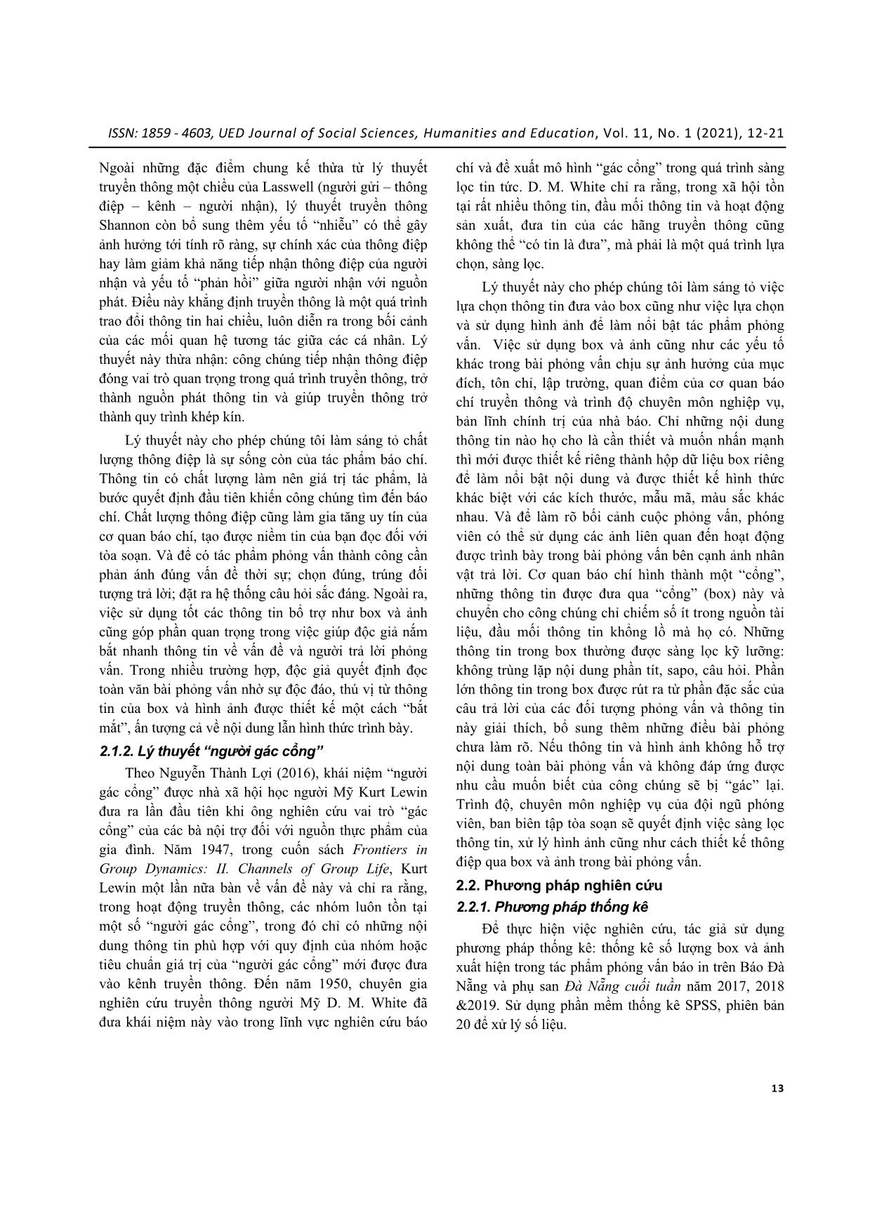 Thông tin bổ trợ ở box và ảnh trong tác phẩm phỏng vấn trên báo Đà Nẵng trang 2