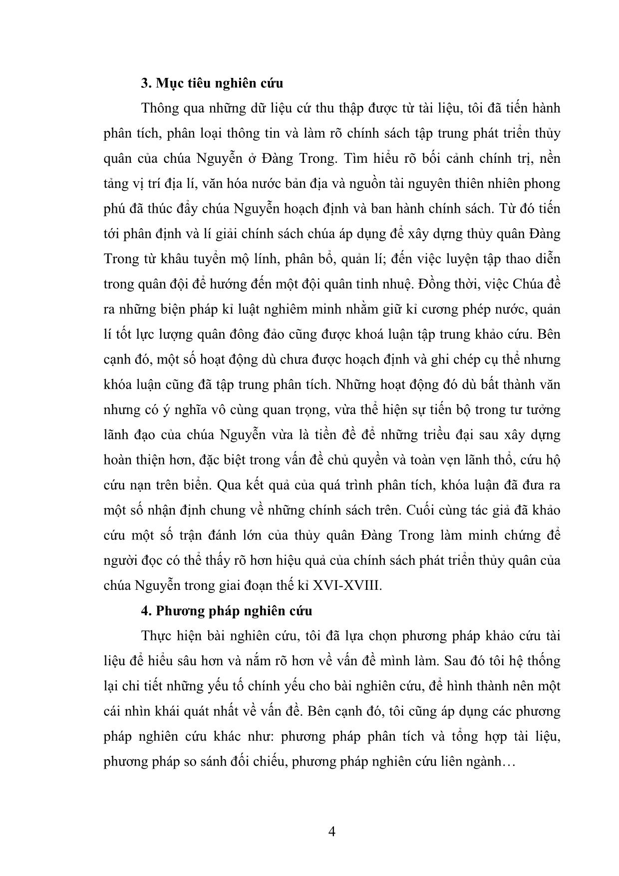 Khóa luận Chính sách phát triển thủy quân của các chúa Nguyễn ở Đàng Trong thế kỉ XVI-XVIII trang 8