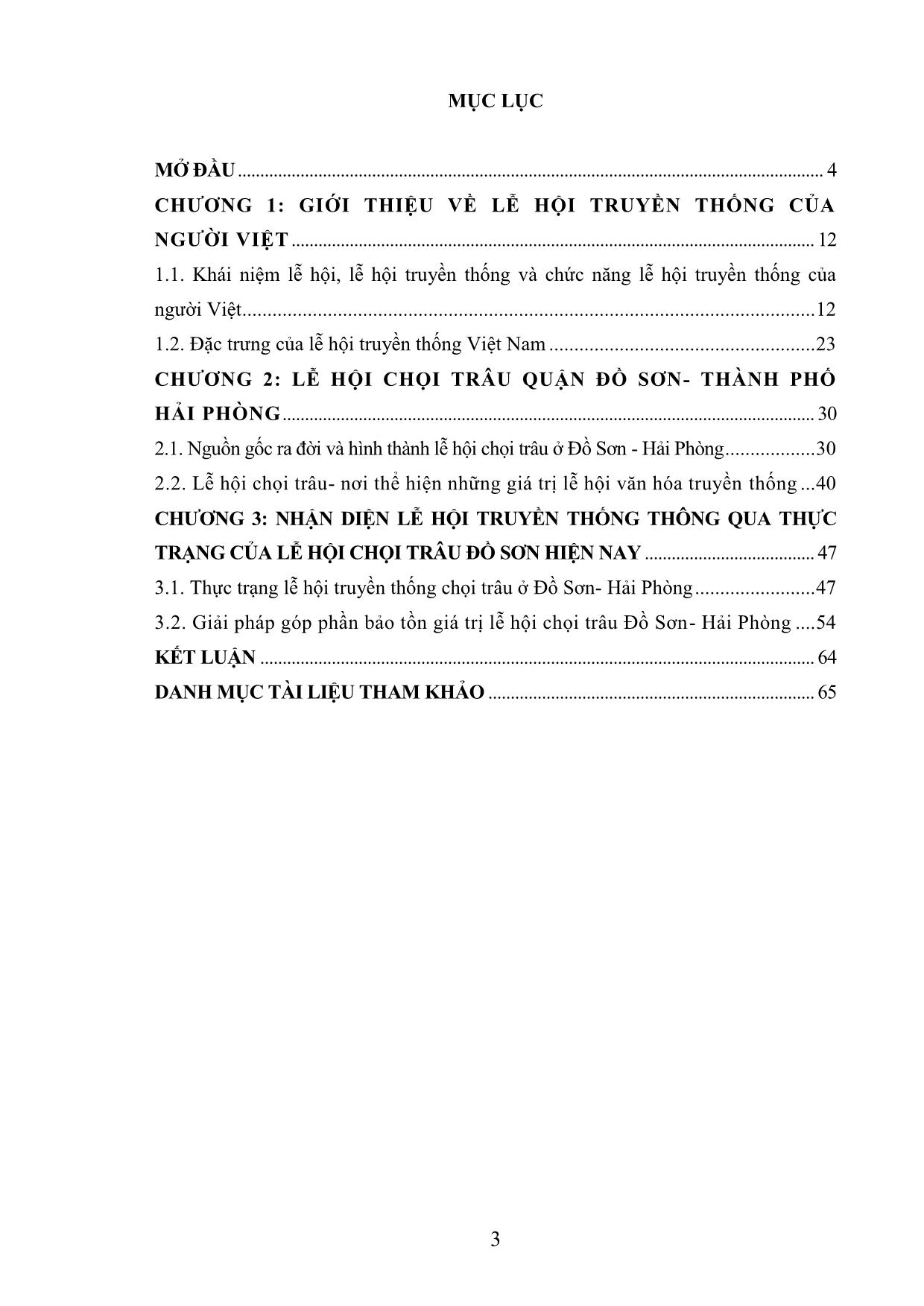 Khóa luận Nhận diện lễ hội văn hóa truyền thống của người Việt thông qua lễ hội chọi trâu ở Đồ Sơn-Hải Phõng trang 5