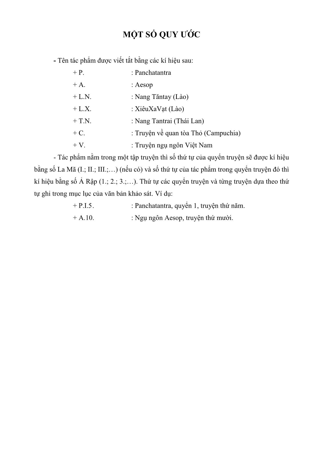 Nghiên cứu so sánh ngụ ngôn Ấn Độ (Panchatantra) với ngụ ngôn Hy Lạp (Aesop) và ngụ ngôn Đông Nam Á (Việt Nam, Lào, Campuchia, Thái Lan) trang 4