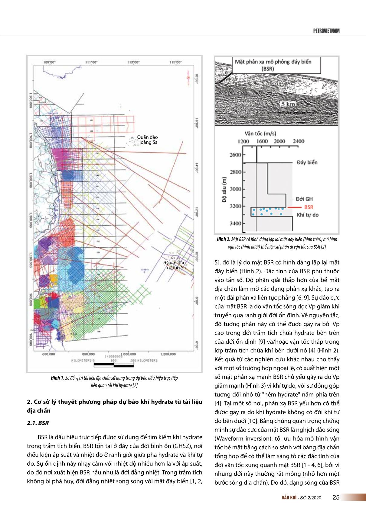 Các dấu hiệu trực tiếp dự báo sự tồn tại của khí hydrate từ tài liệu địa chấn trên khu vực nước sâu thềm lục địa Việt Nam trang 2