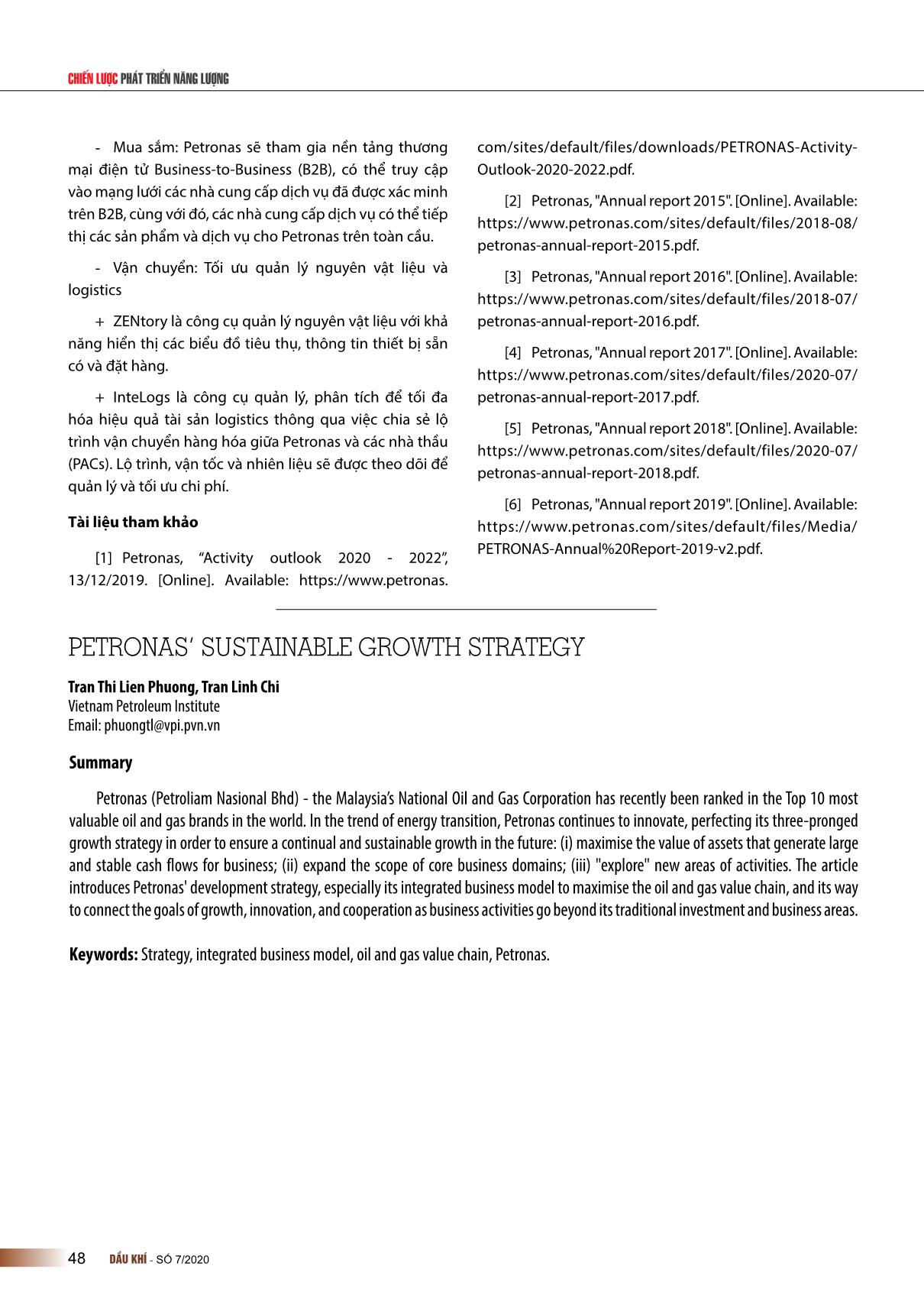 Chiến lược tăng trưởng liên tục và bền vững của Petronas trang 7