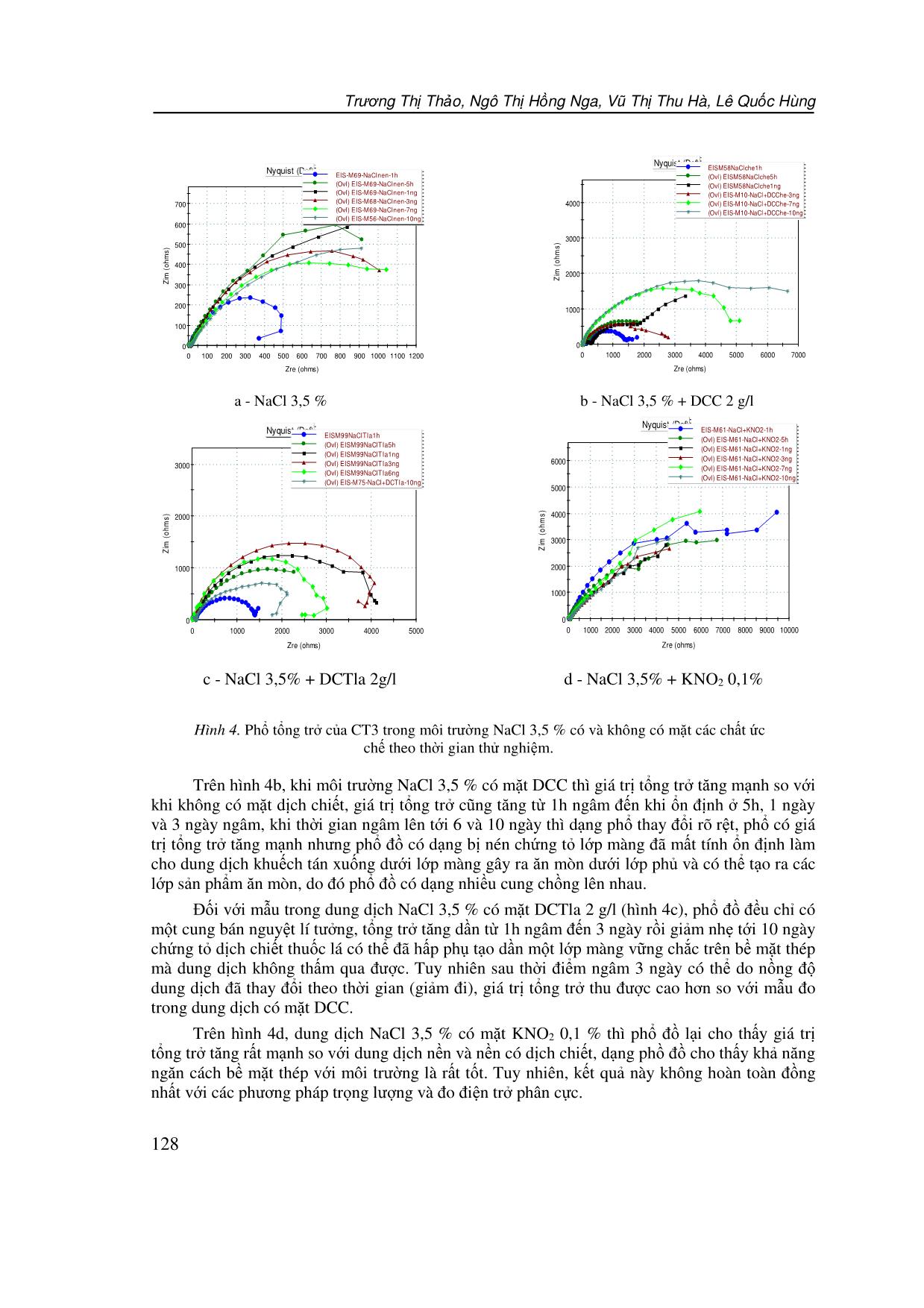 Khảo sát khả năng ức chế ăn mòn thép CT3 trong môi trường trung tính của các loại “ức chế xanh” trang 6