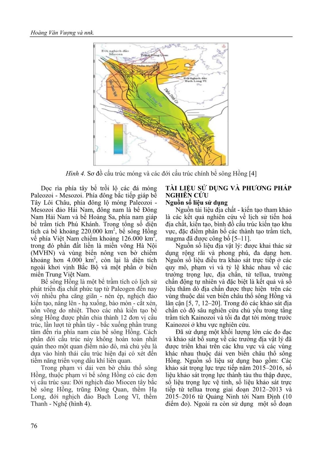 Nghiên cứu cấu trúc địa chất sâu và dự báo một số khu vực có triển vọng dầu khí thuộc dải ven biển châu thổ sông Hồng theo tài liệu địa vật lý trang 6