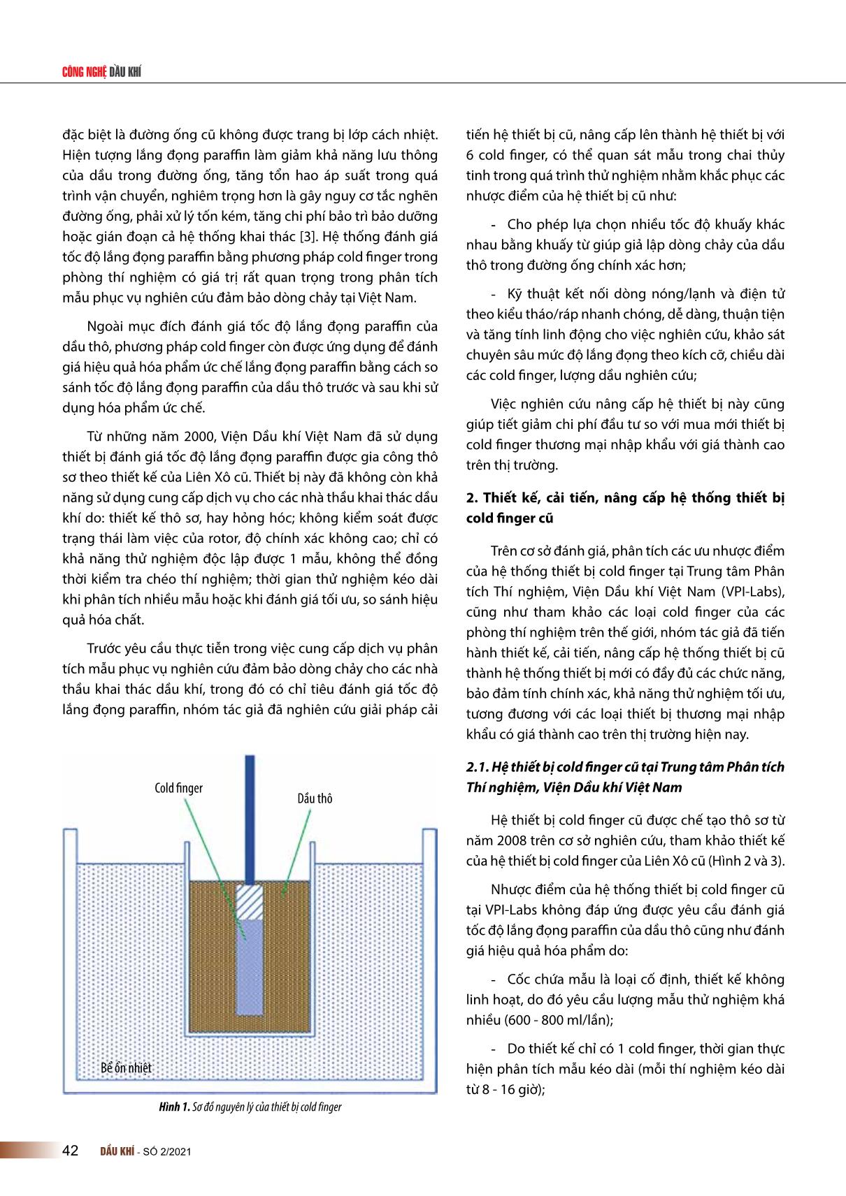Nghiên cứu, chế tạo hệ thiết bị thí nghiệm dùng để xác định tốc độ lắng đọng paraffin trong dầu thô (cold finger) trang 2