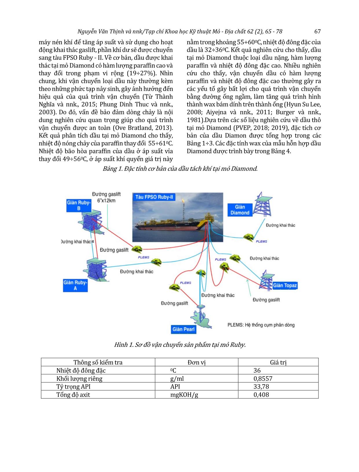 Nghiên cứu giải pháp đảm bảo dòng chảy cho tuyến ống vận chuyển hỗn hợp dầu khí từ giàn Diamond về tàu FPSO Ruby - II trang 3