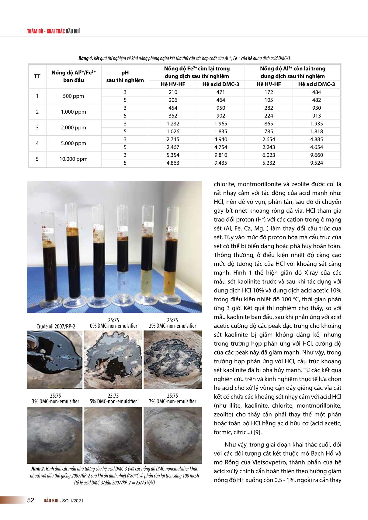 Nghiên cứu, hoàn thiện hệ hóa phẩm xử lý nhiễm bẩn vô cơ vùng cận đáy giếng trong vỉa cát kết nhằm nâng cao hiệu quả khai thác dầu trang 4