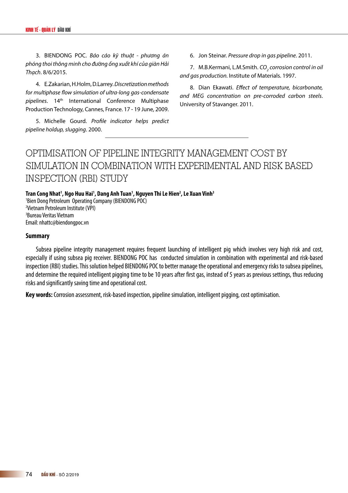 Tối ưu chi phí quản lý sự toàn vẹn đường ống ngầm bằng nghiên cứu mô phỏng kết hợp thực nghiệm và kiểm định trên cơ sở rủi ro (RBI) trang 6