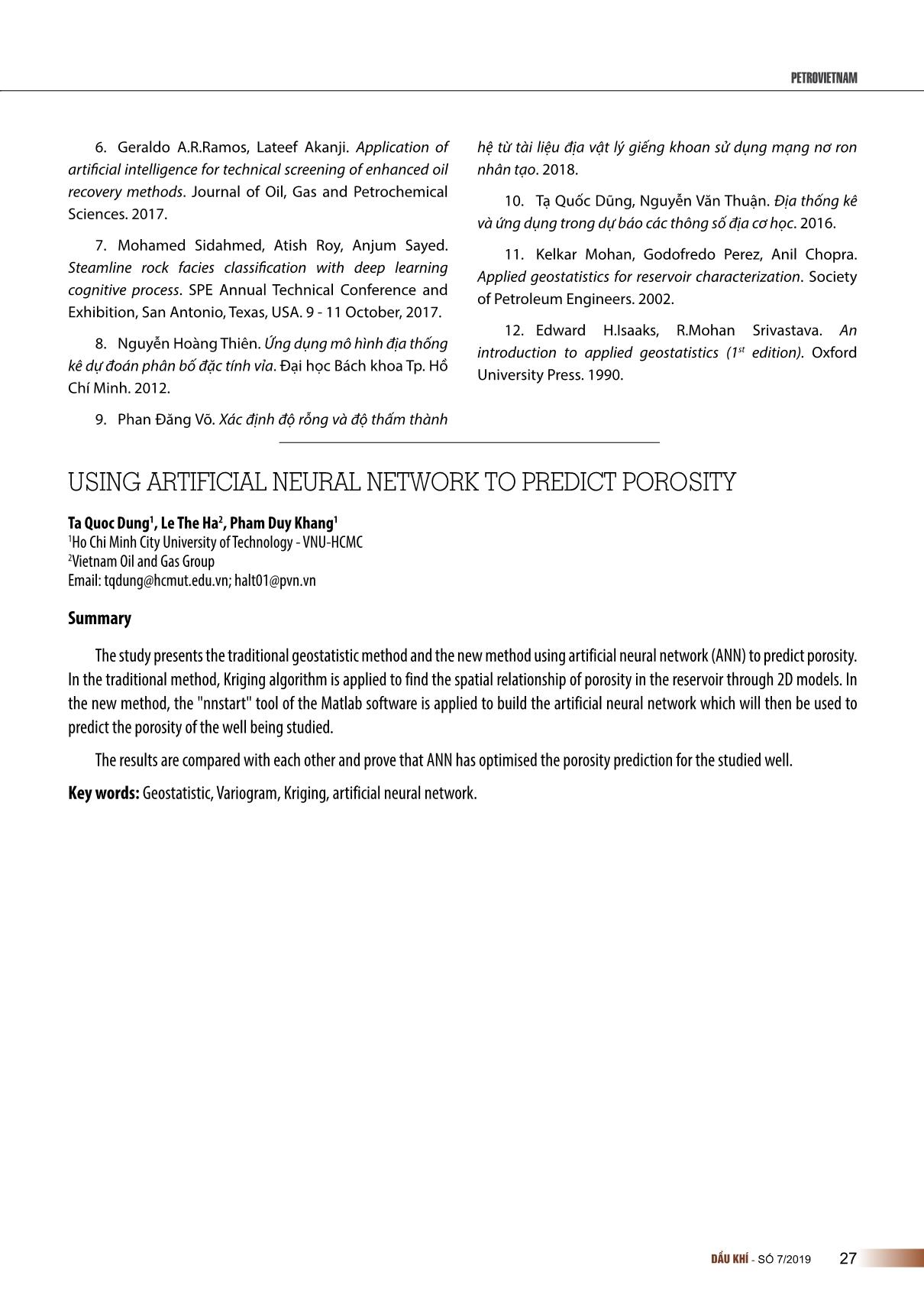 Ứng dụng mạng neuron nhân tạo (ANN) trong dự báo độ rỗng trang 10