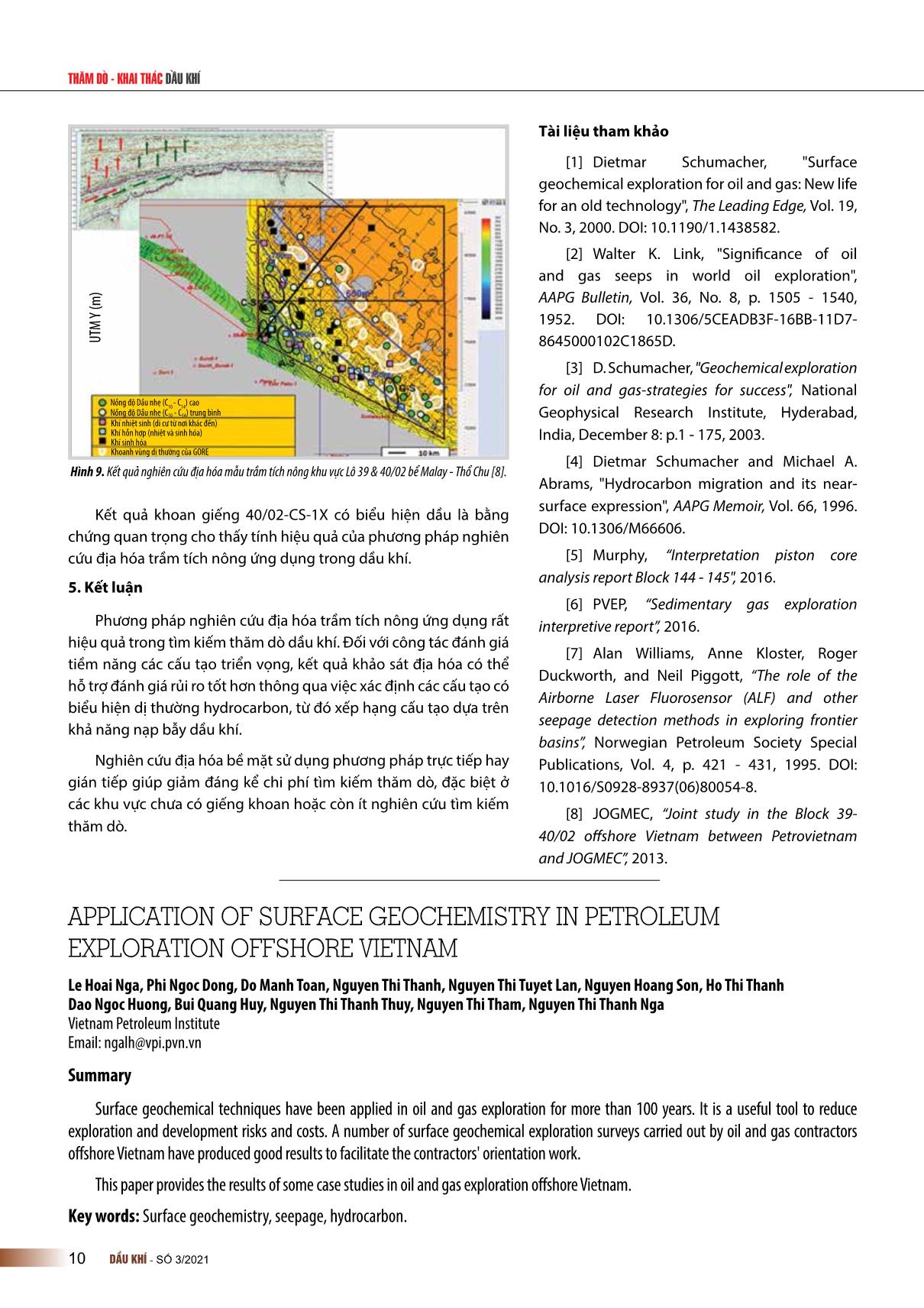 Ứng dụng nghiên cứu địa hóa trầm tích nông trong tìm kiếm thăm dò dầu khí trên biển và thềm lục địa Việt Nam trang 7