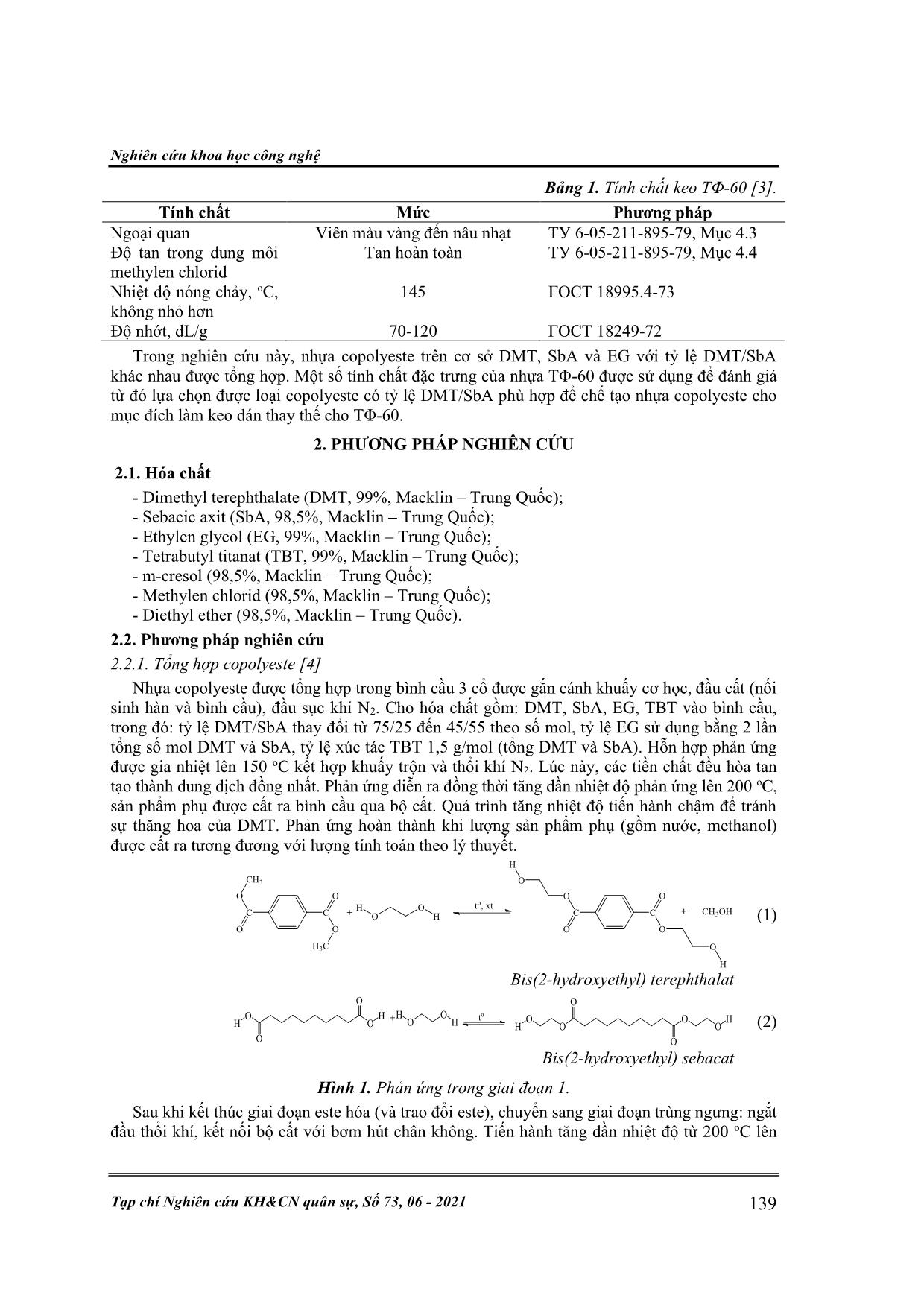 Chế tạo keo dán trên cơ sở poly (ethylen terephthalatco-ethylen sebacat) copolyeste trang 2
