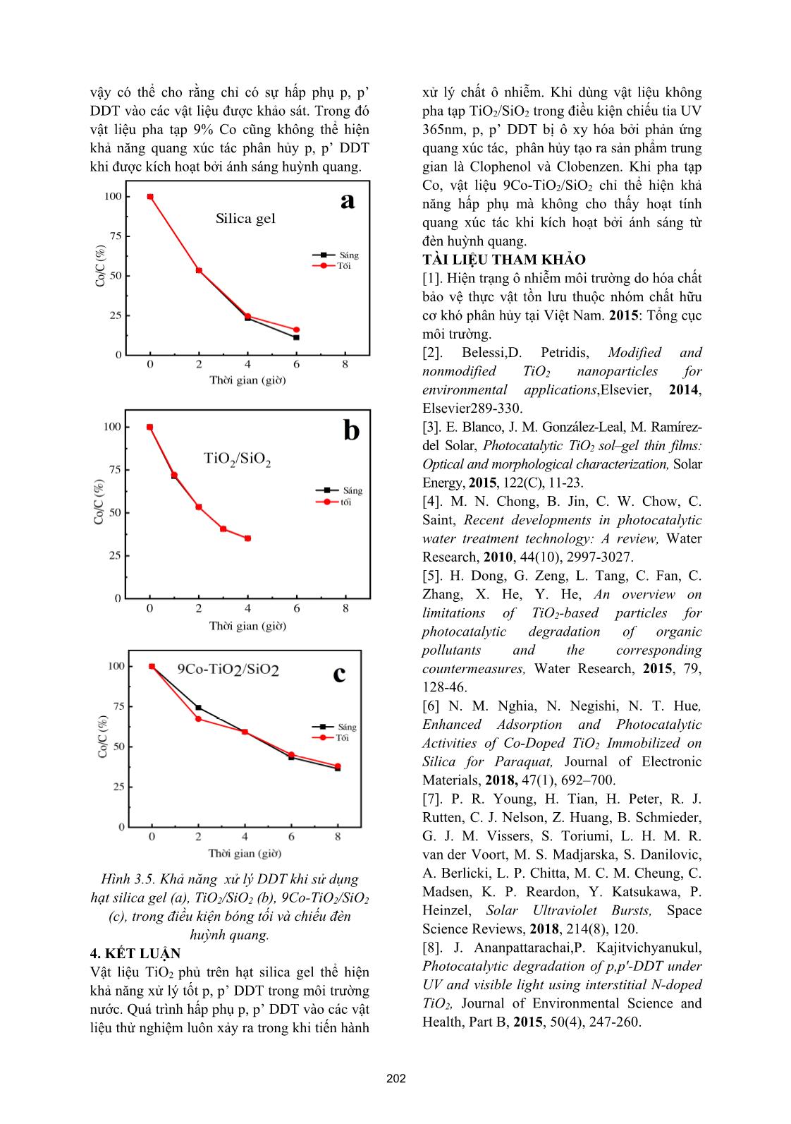 Đánh giá khả năng quang xúc tác phân hủy p, p’ DDT sử dụng TiO₂ phủ trên hạt silica gel trang 5