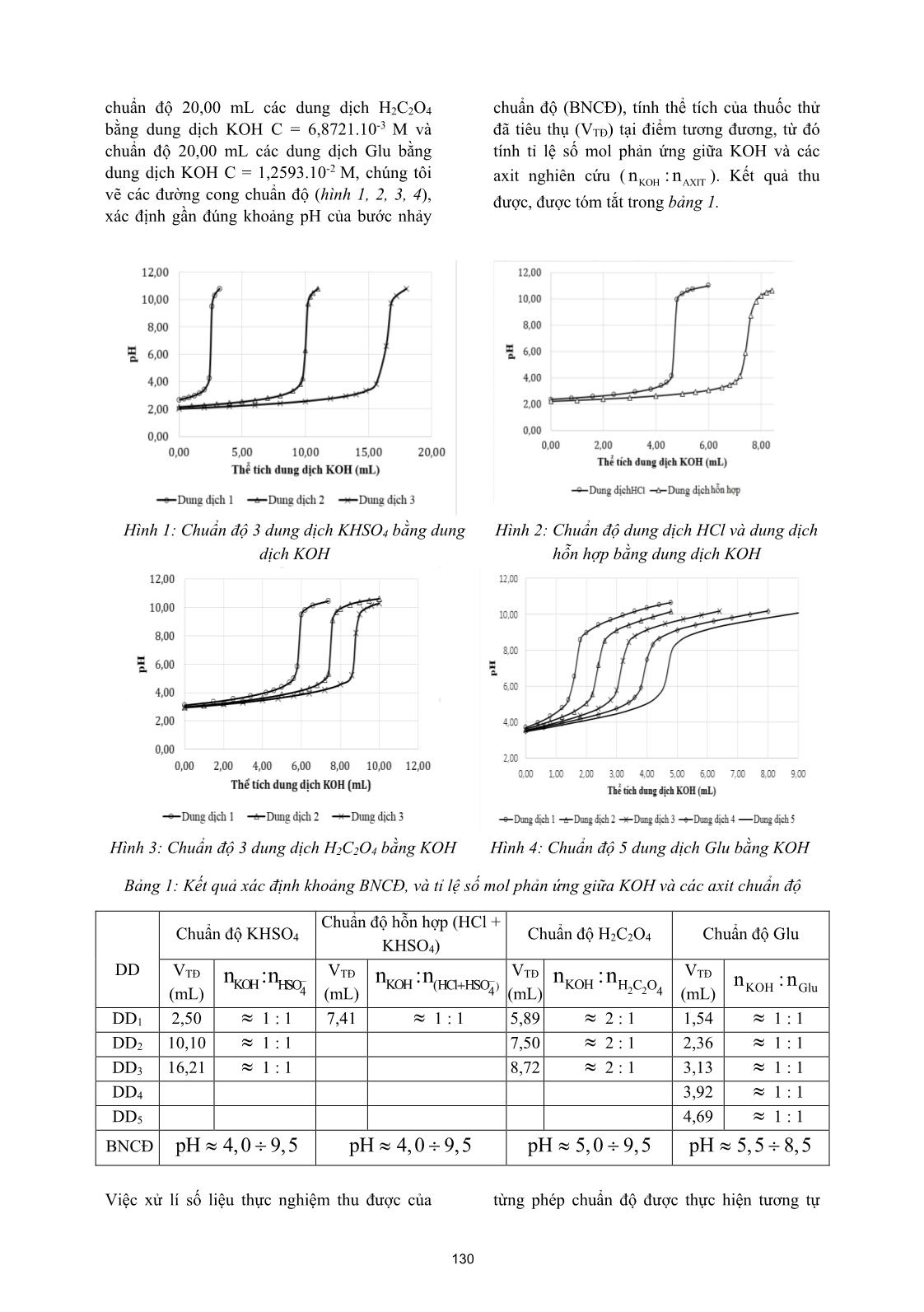 Đánh giá khả năng xác định hằng số cân bằng của các amino axit và axit tương đối mạnh trong dung dịch nước bằng phương pháp chuẩn độ điện thế trang 3