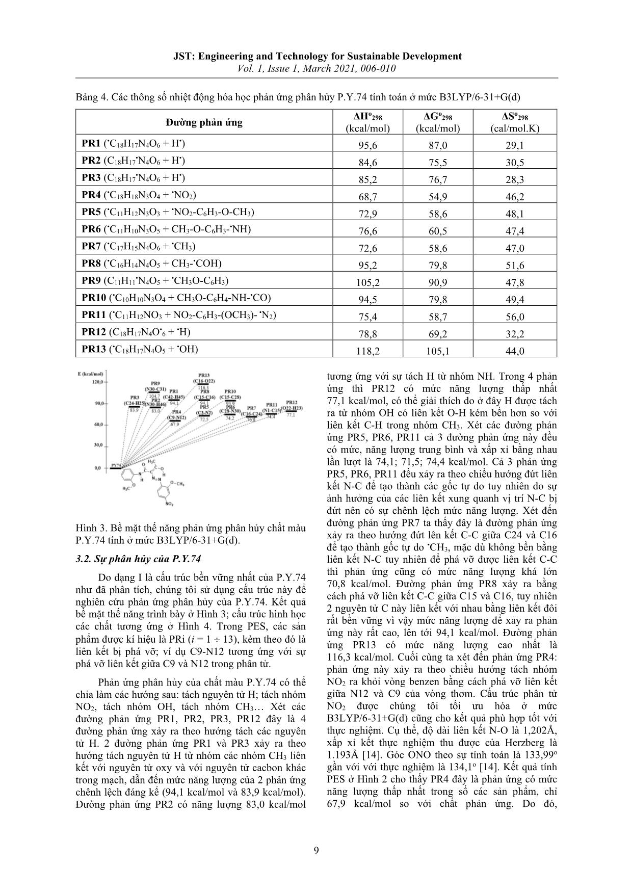 Nghiên cứu hóa học lượng tử về cấu trúc và tính chất phân tử của chất màu 2-[(2-methoxy-4-nitrophenyl)azo]-N-(2-methoxyphenyl)-3-oxo-butanamide trang 4