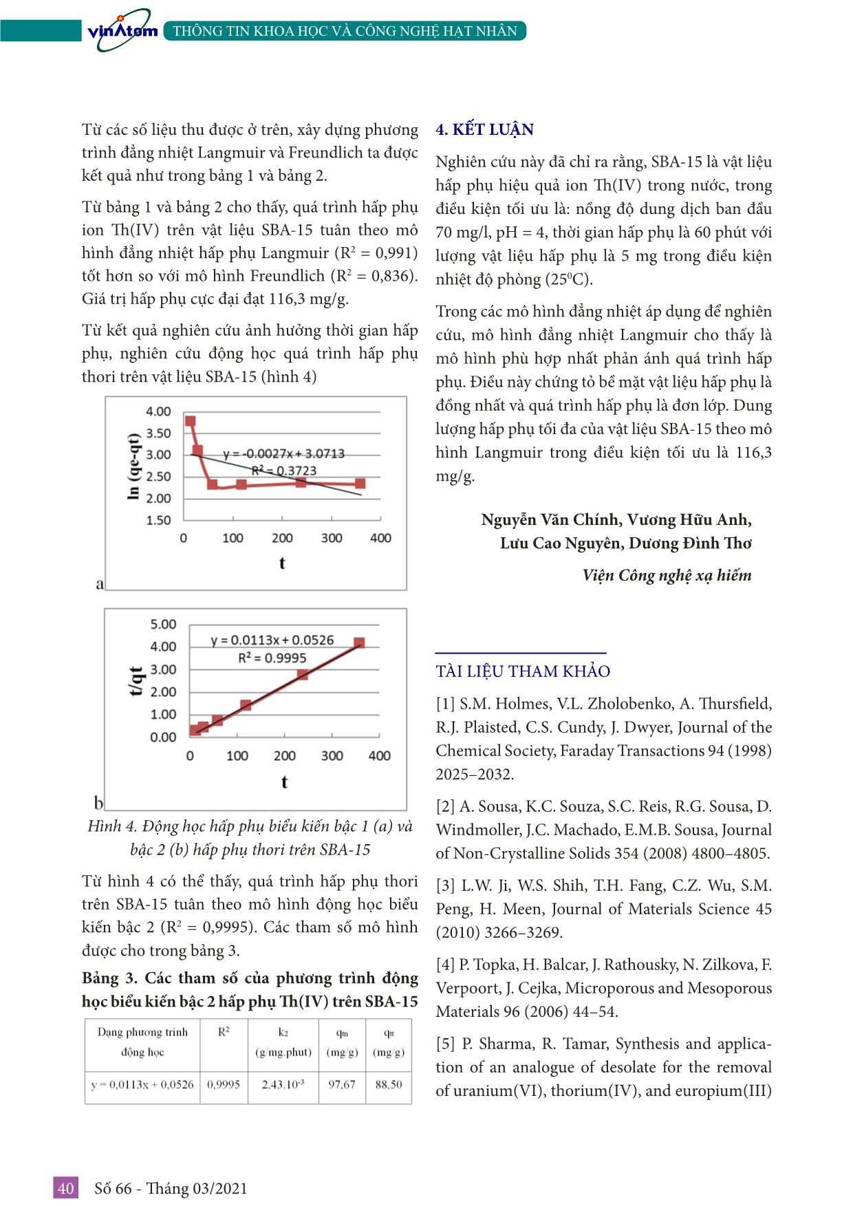 Nghiên cứu quá trình hấp phụ ion Th (IV) trên vật liệu silica mao quản trung bình SBA-15 trang 4