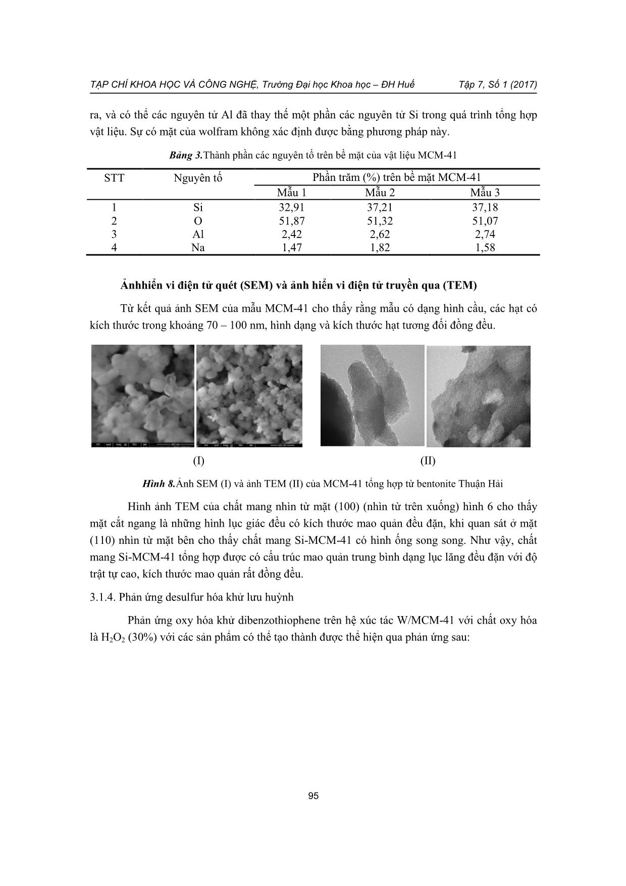 Nghiên cứu tổng hợp xúc tác MCM-41 chứa wolfram từ nguồn khoáng sét bentonite Việt Nam cho phản ứng desulfur hóa nhiên liệu trang 9